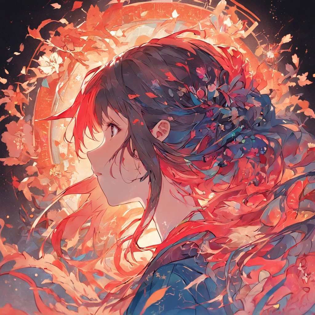(whitebackground:1.4),(Silhouette of a girl's head, Eyes closed, Colored long hair, Oriental elements),(Chinese illustration:1.3,Paper art:1.3, Quilted paper art:1.2),( Reasonable design, Clear lines, High Sharp,Best Quality, Very detailed, Masterpiece, Film Light Effect, 4k )