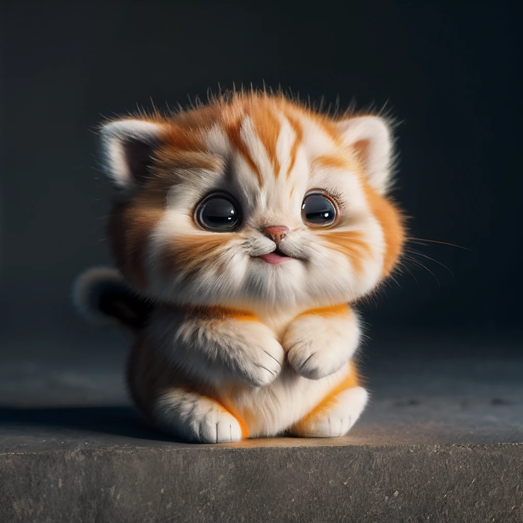 cat, orange, fat, garfield, no_humans, depth of field, disney style, DARK_Glam, wearing DRK_Glam, deep shadow, (dark: 1.4), (8k, RAW photo, best quality, masterpiece: 1.2), big expression happy with mouth