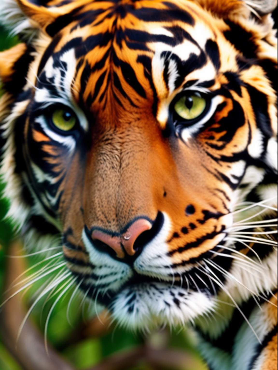 A close-up of a tiger's fur, with intricate details of the individual hairs and subtle variations in color and texture.
