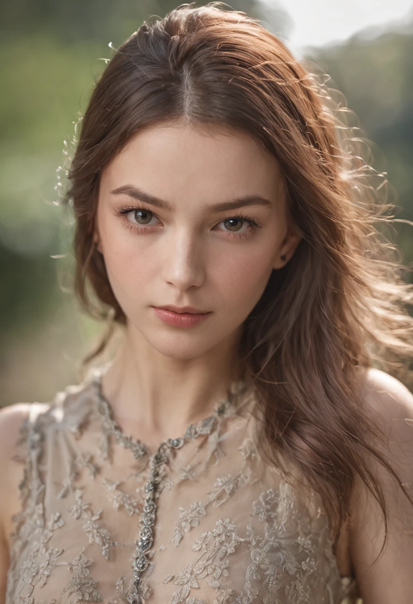 Girl looking to the camera, portrait, looking_at_camera, straight looking at camera