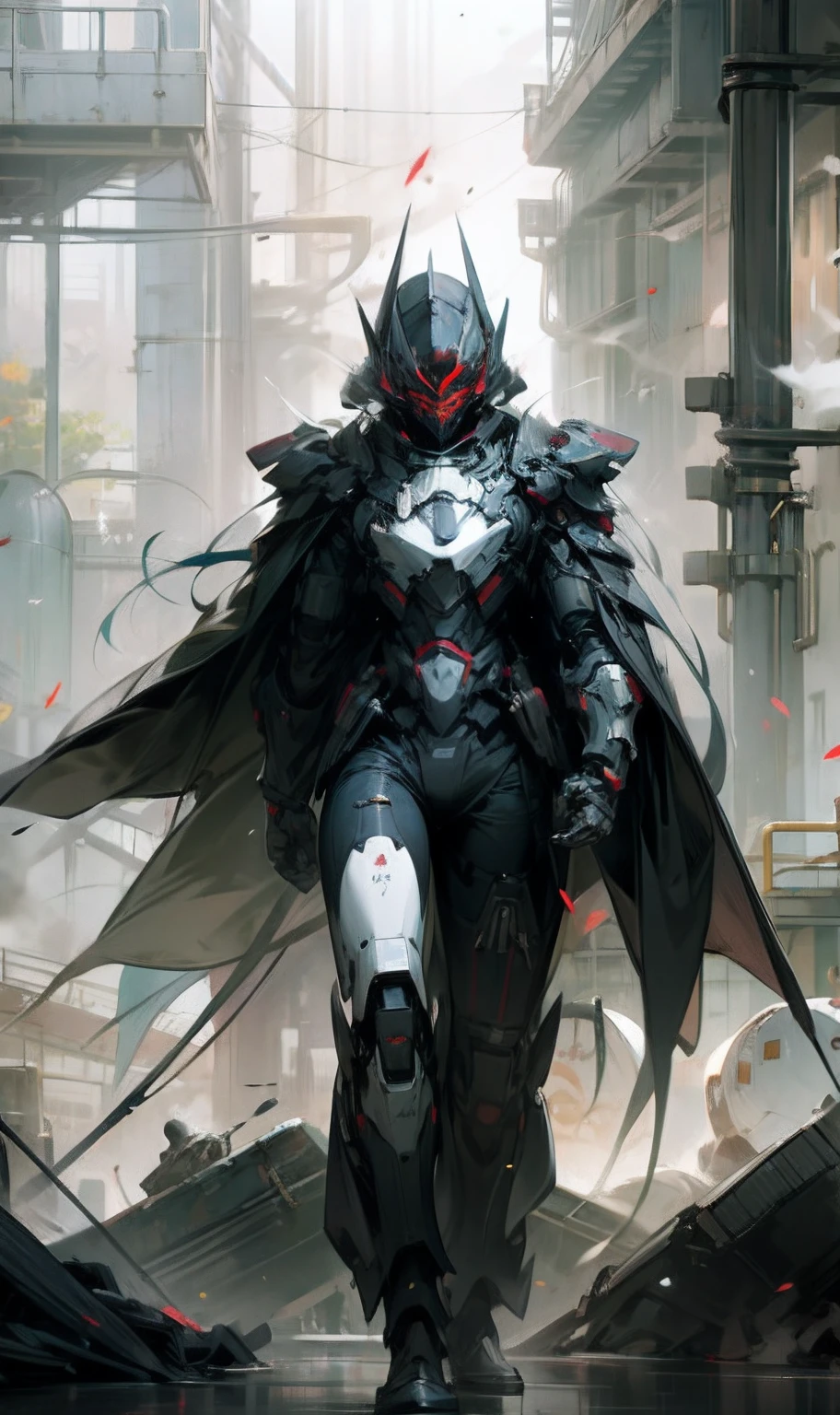 Full red mask,vermillion