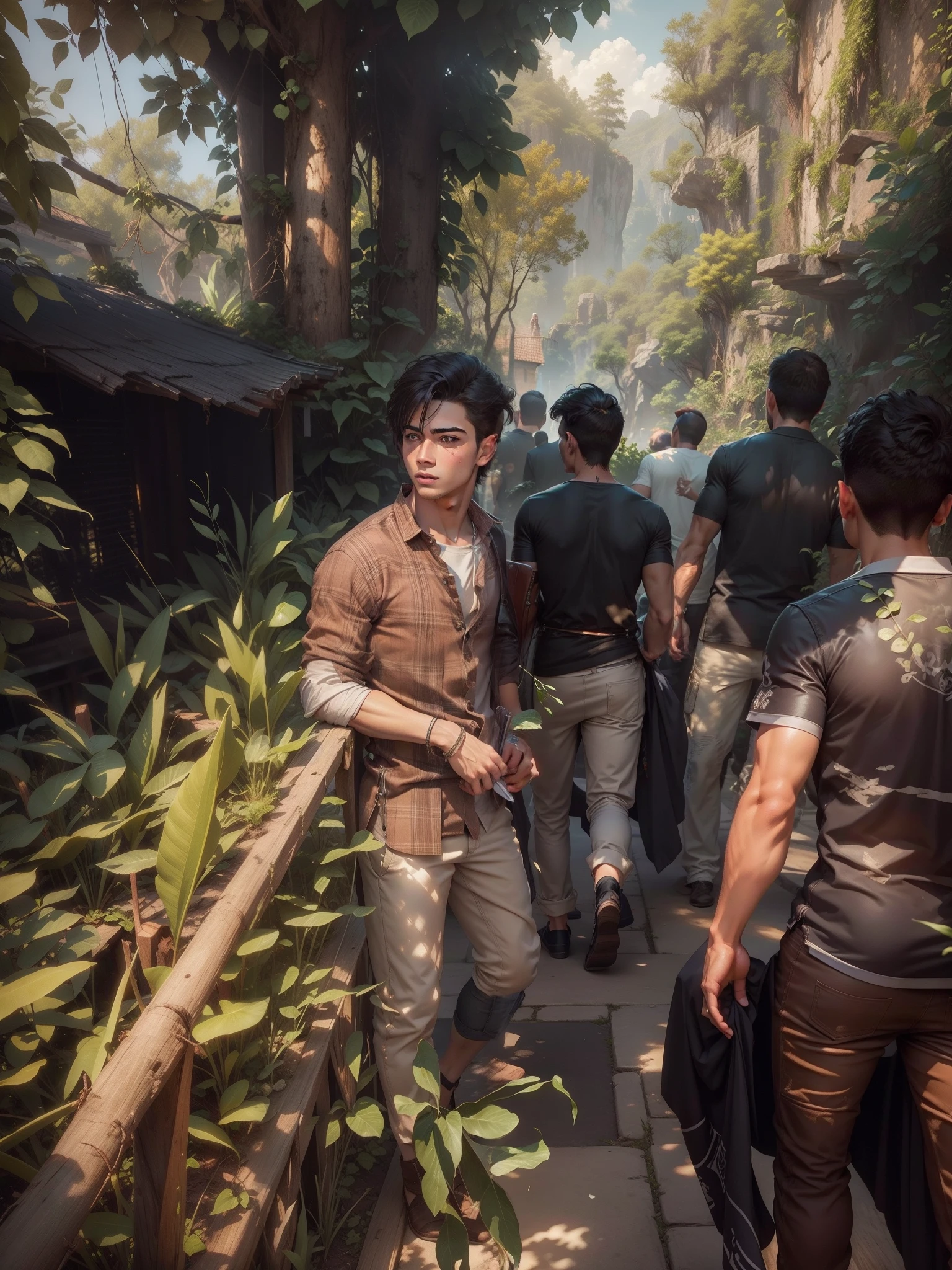 Handsome boy , nice place , ultra realistic