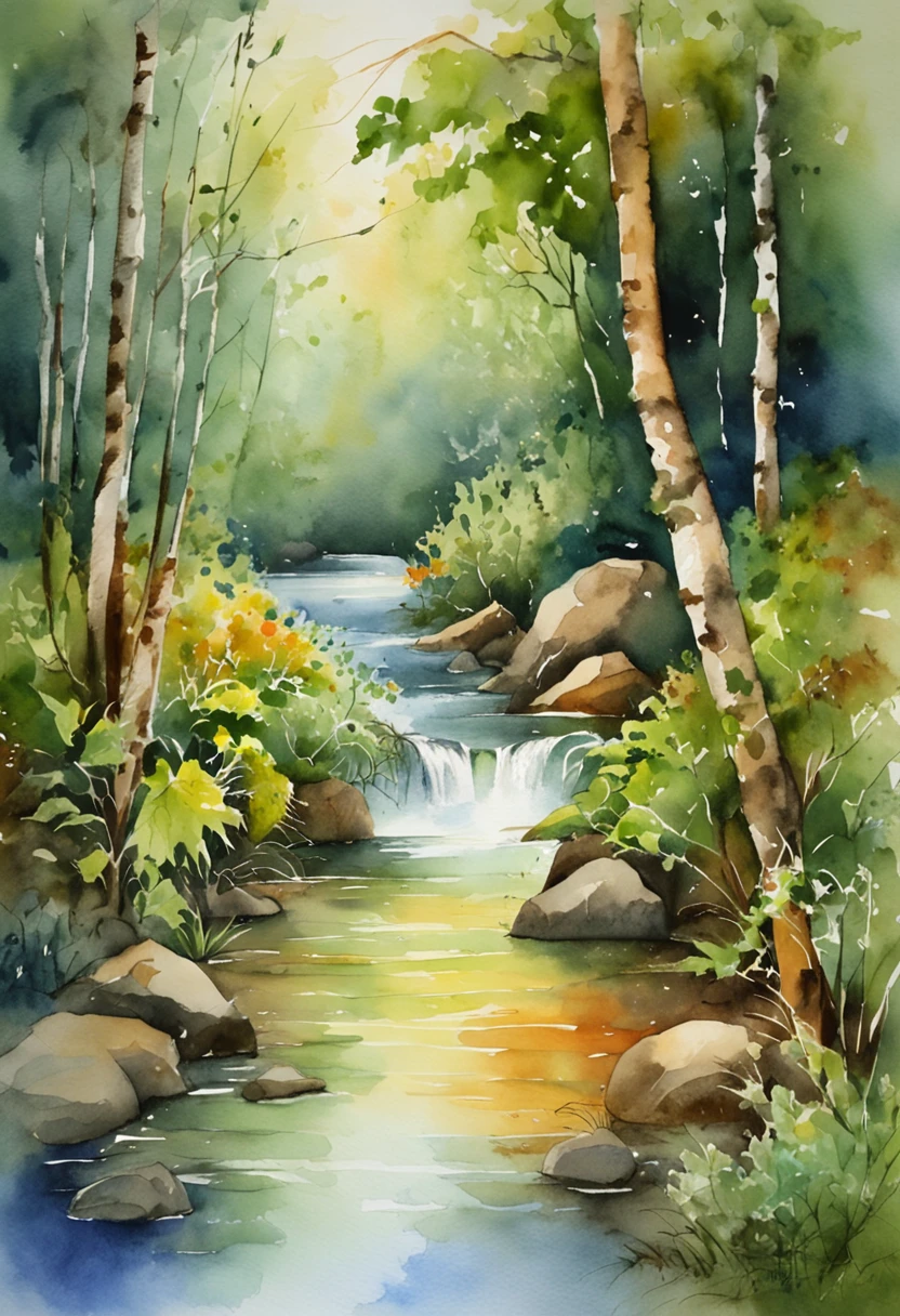 river in the midle of misty jungle