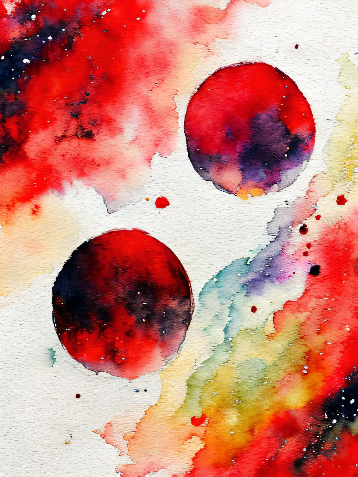 gotas de agua(aquarela) vermelha(abstrato)