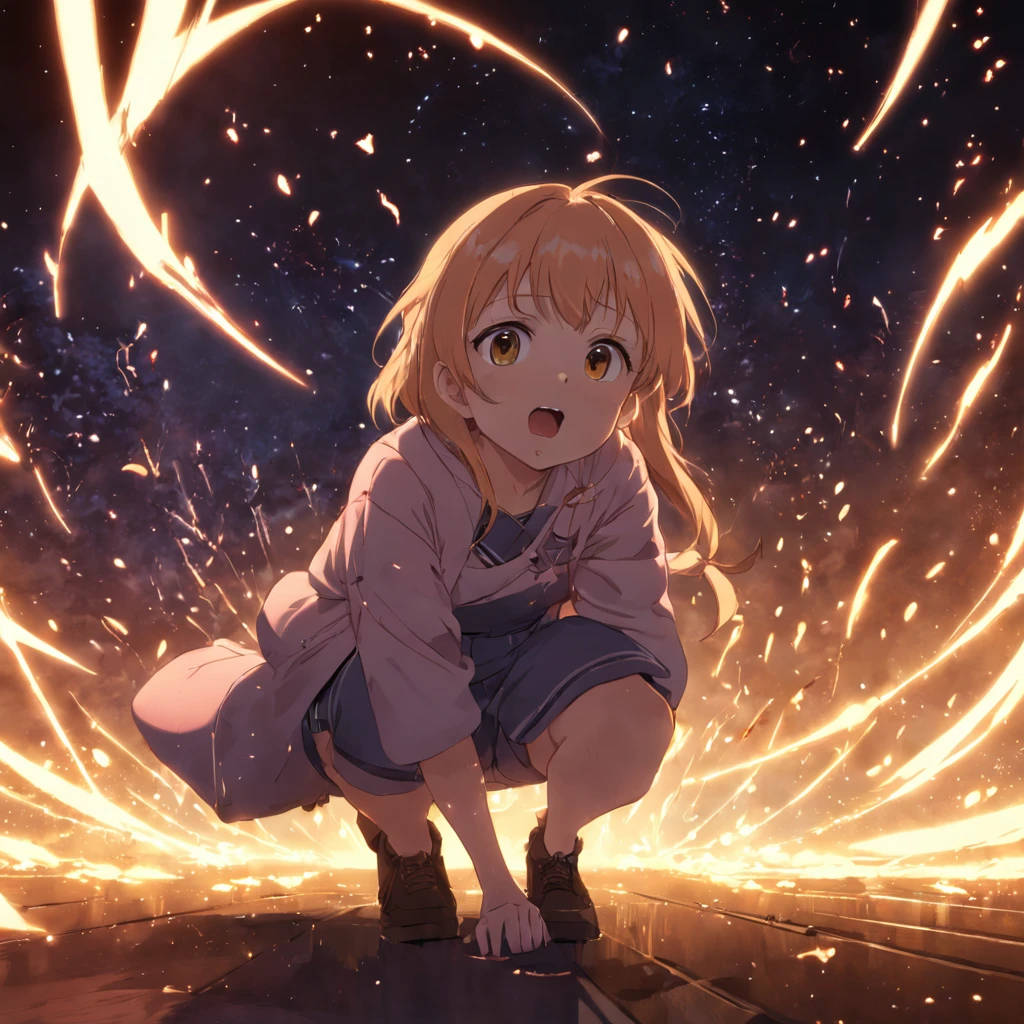 tmasterpiece, beste-Qualit, filmstill, warm soft lighting, the night, (sparks: 0,7), shooting star, motion, no people, no girl