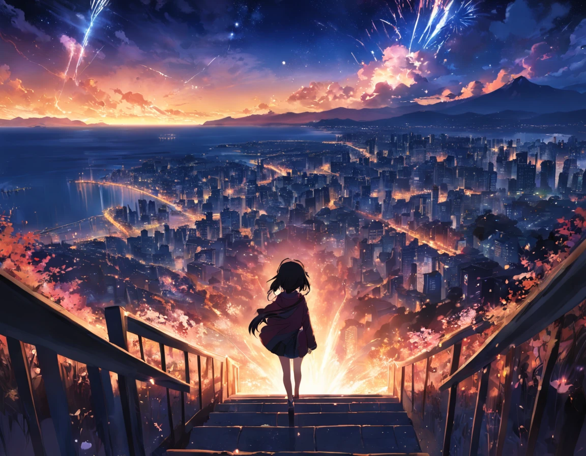 tmasterpiece, beste-Qualit, filmstill, warm soft lighting, the night, (sparks: 0,7), shooting star, motion, NOhumans, No girlfriend, scenery, Japan, NOhumans, Landscape only