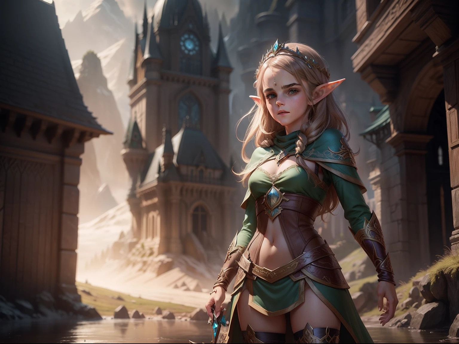 teen Emma Watson as an elf posing for a picture, epic fantasy art style hd, alluring elf queen, 2.5d cgi anime fantasy artwork, fantasy woman, detailed fantasy art, 4k fantasy art, amazing fantasy art, beautiful fantasy art, fantasy art behance, epic fantasy art style, digital fantasy art ), detailed fantasy digital art
