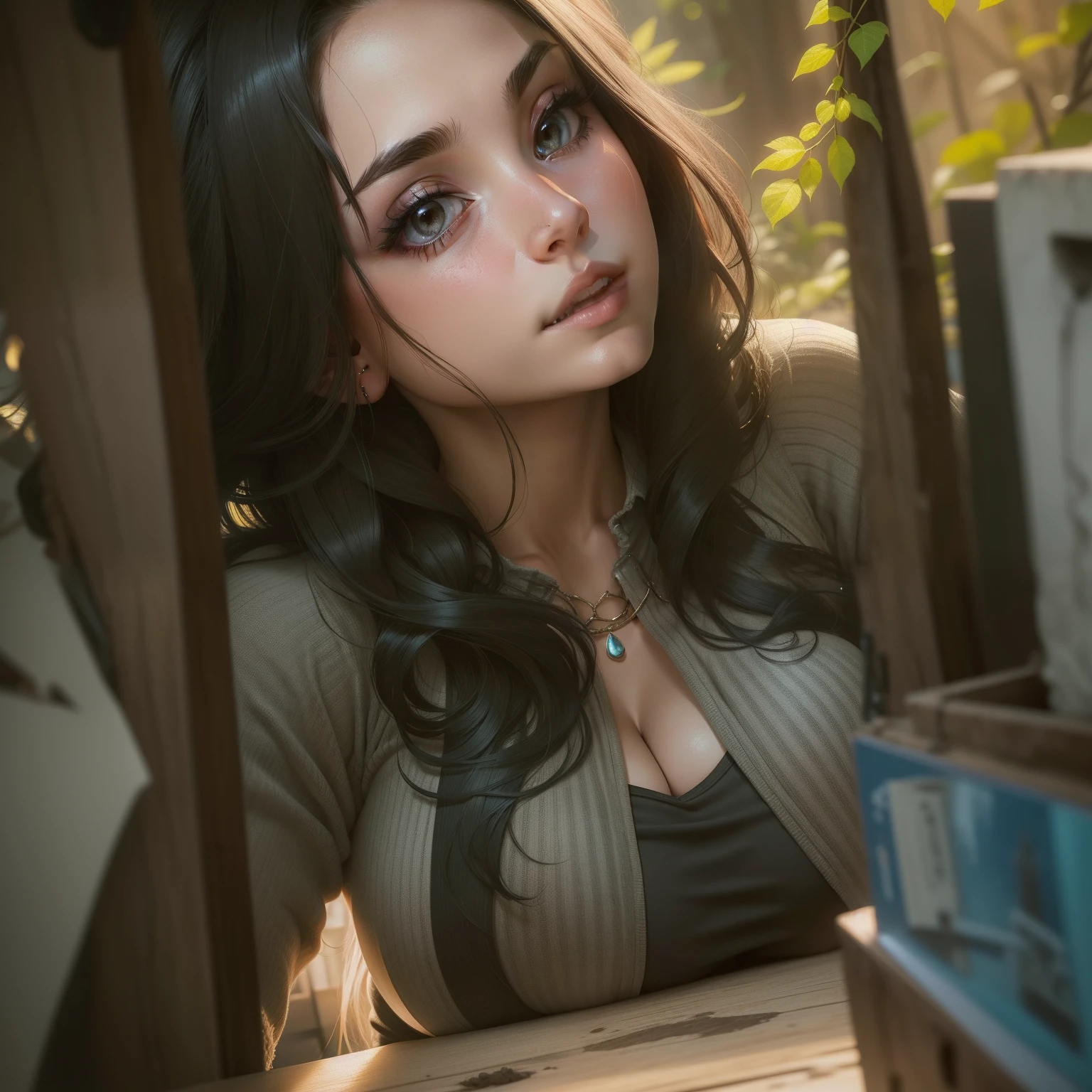 Make this image beautiful , enhance the boobs, big boobs , make big boobs. Add hairs