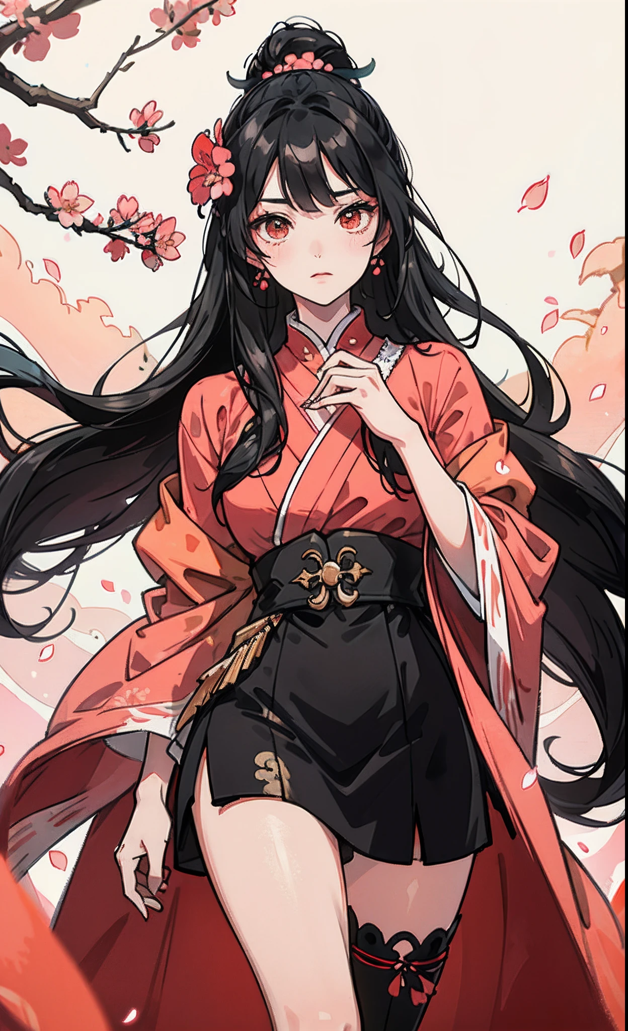 Kizi,Exotic faces,Black hair,period costume,peach blossom,Flying peach blossoms,Peach Blossom Forest,