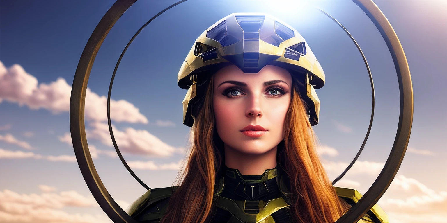Scull halo, metal bands around the head, hoop, concept art, 4k