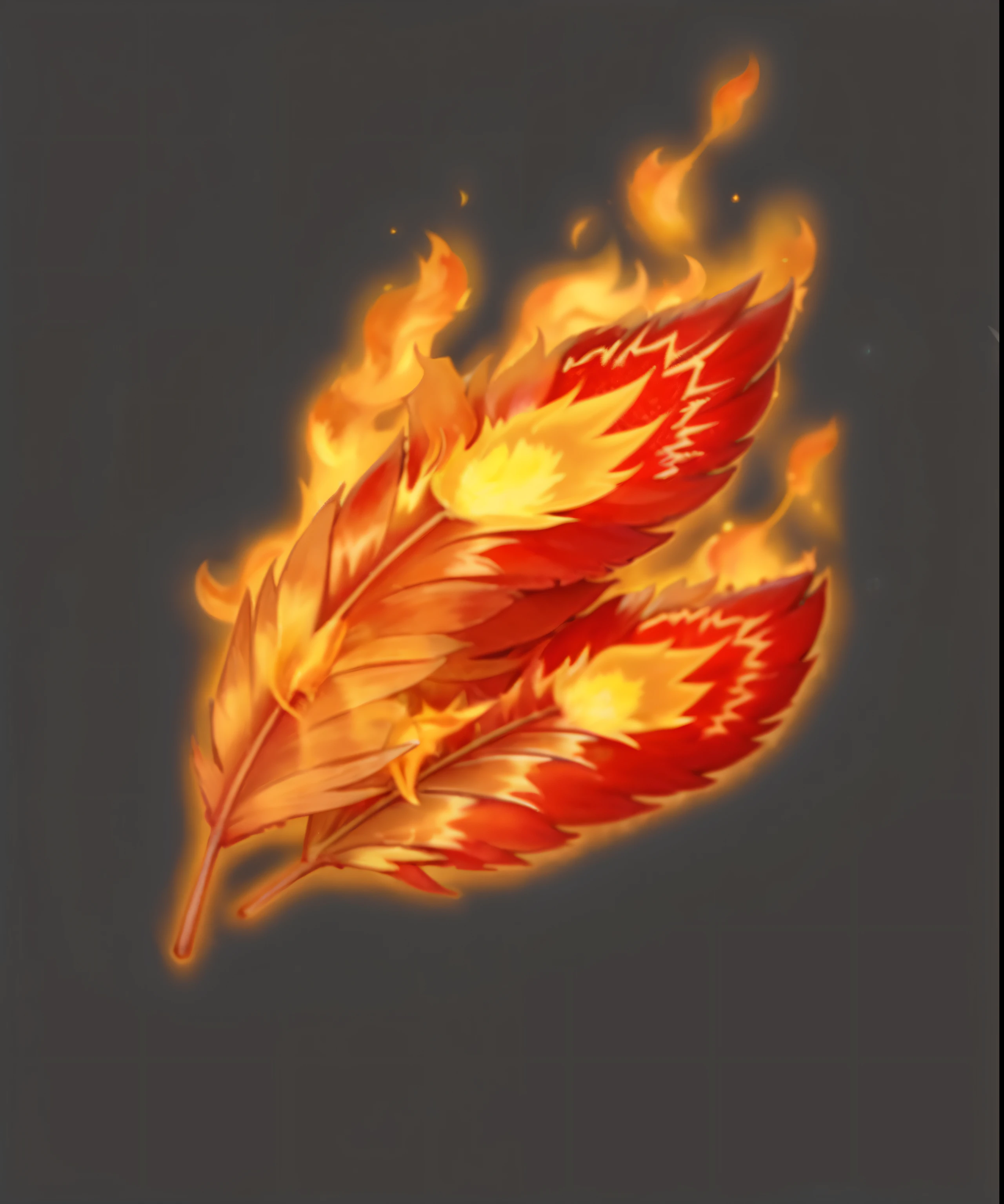 Flame burning on feathers on dark background, with fiery golden wings of flame, Burning leaves, tougue out, fiery bird, theelementoffire, glowing feathers, fiery wings, huge flame fantasy plant, phoenix flames, Small flames, Flame, with fiery golden wings, firey, Flames, flame spell, glowworm, phoenix-inspired, multiple flames