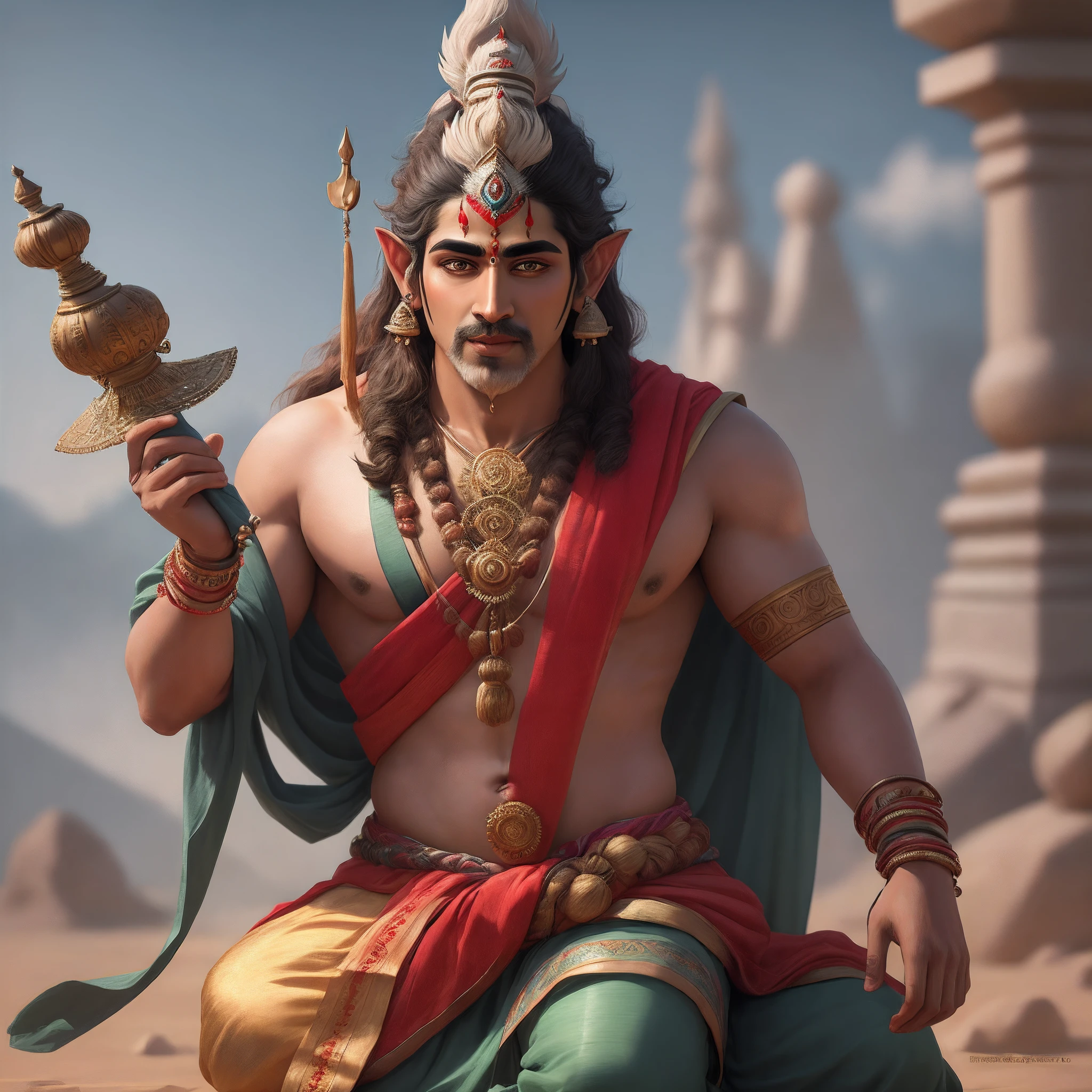 Prompt hindu lord shiv handsome, realistic ,8k realistic