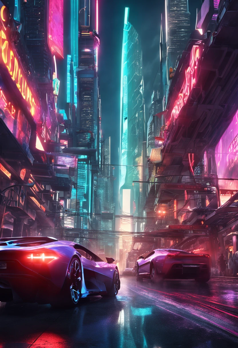 beautiful and futuristic city, it is the perfect city, the cars are beautiful, and all the streets are clean