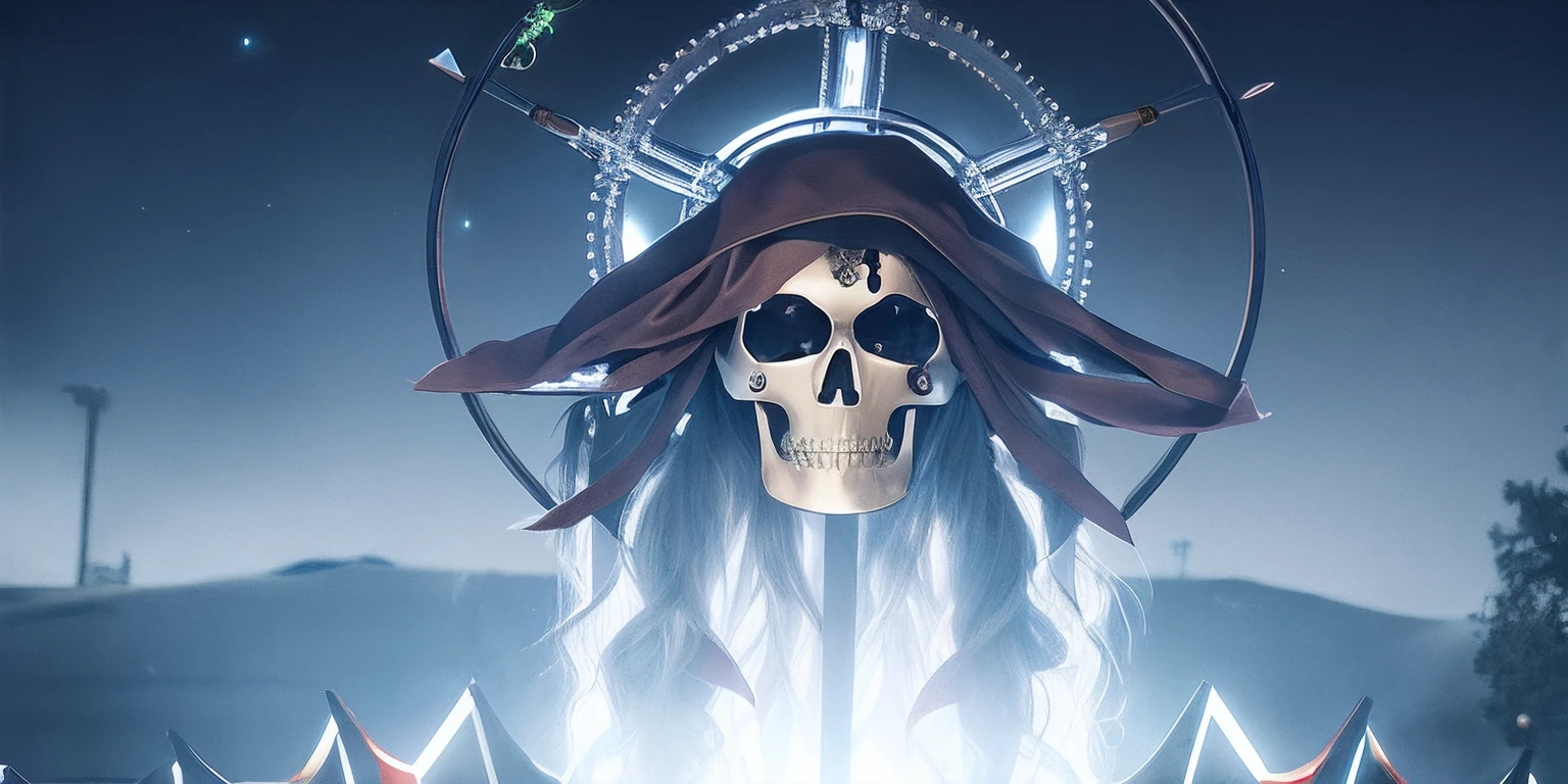Scull halo, metal bands around the head, hoop, concept art, 4k