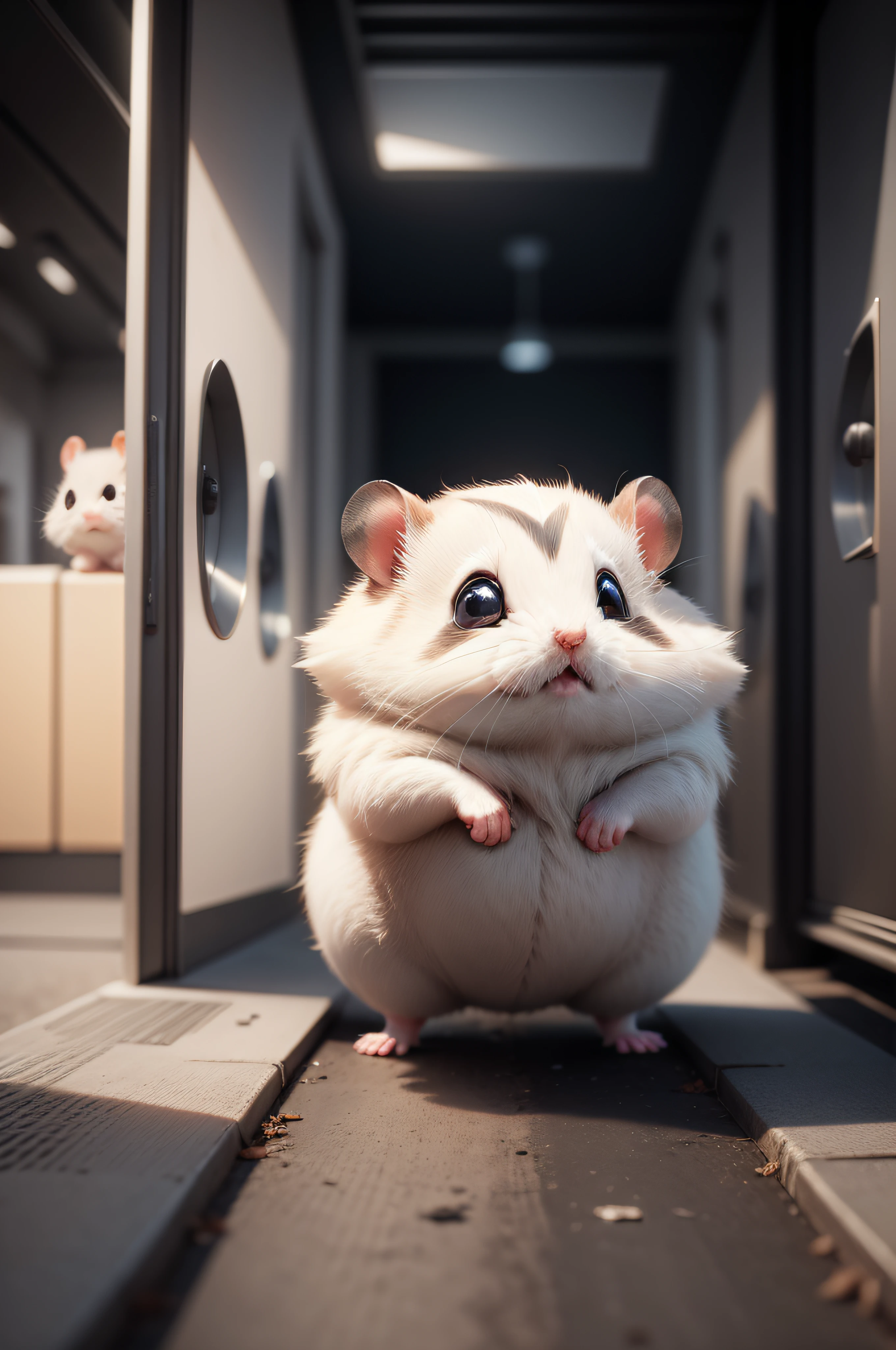 grey-cute-hamsterwhite-backgroundbig-eyes2047-concept-art-original-cinematic 8K high quality picture