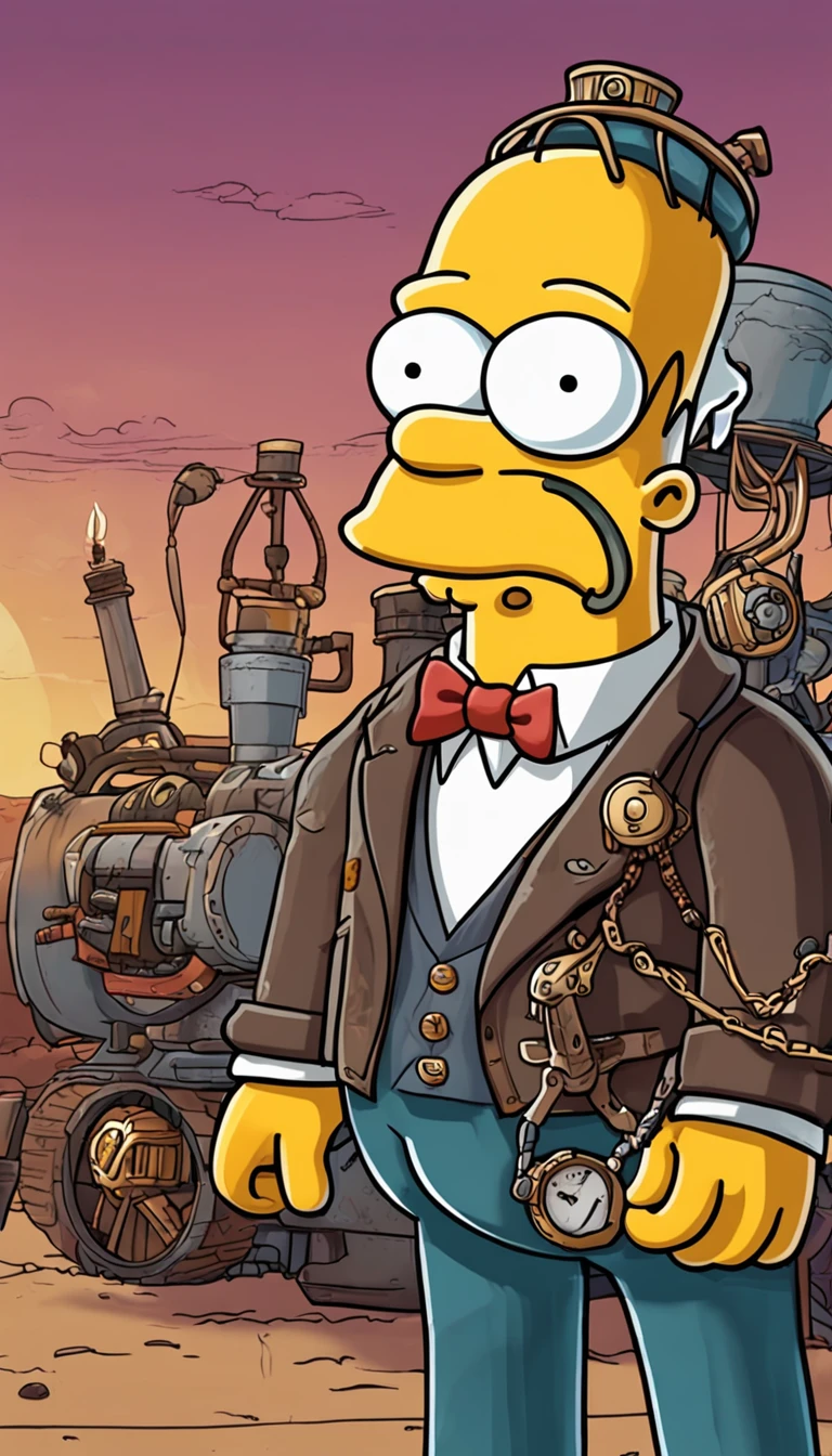 Os simpsons em estilo Steam Punk