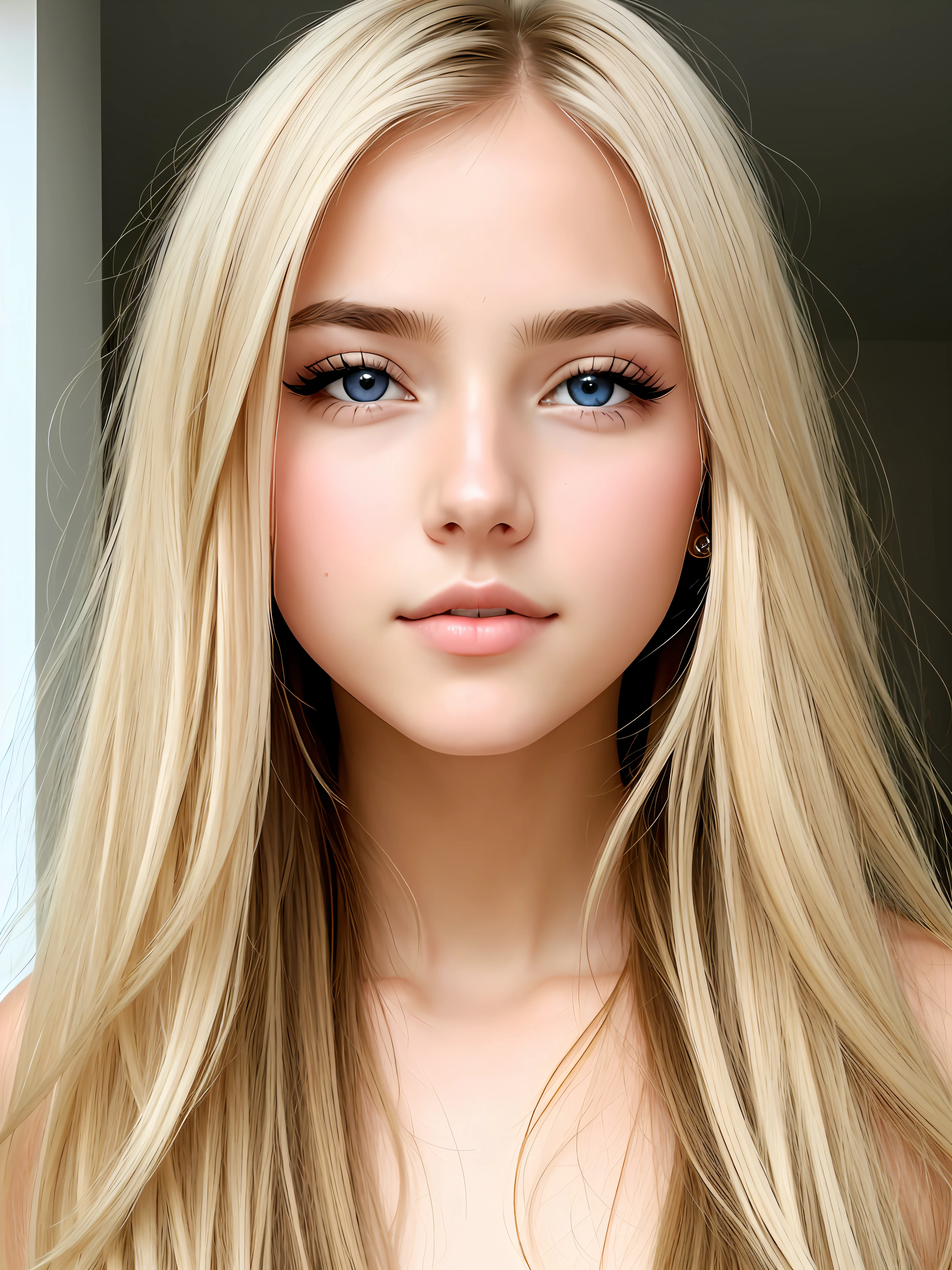 immature girl,sexy seductive style,extreme close up face,naughty look,sexually attractive,gorgeous long shiny blonde-haired,nice perfect face with soft fair skin perfect face,hyper realistic concept,8K resolution concept intricately detailed,Ultra-quality sketch erotic posing,color-pencils ultra-realistic sketch style,bewitching baby face,Perfectly placed facial features,