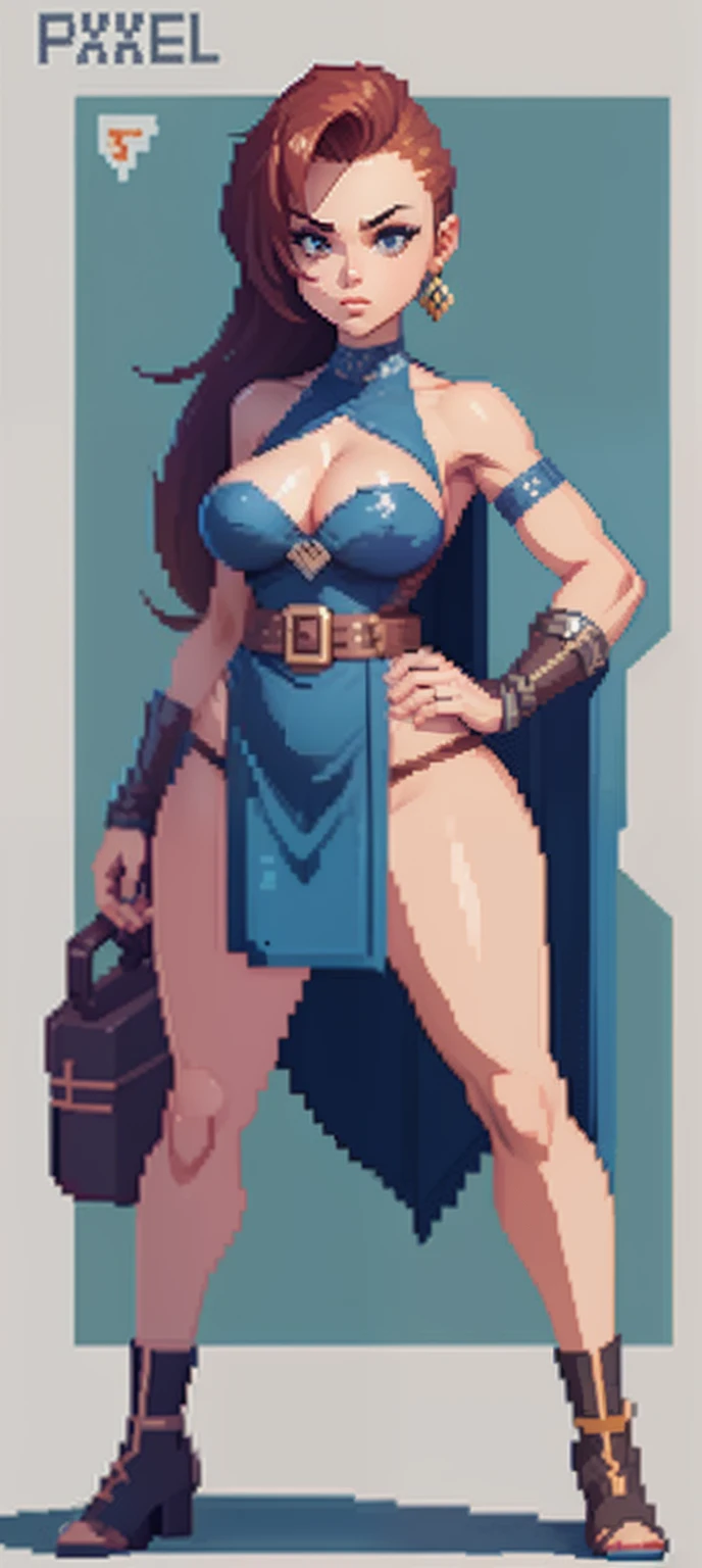 Pixel art, top down character sheet feminino