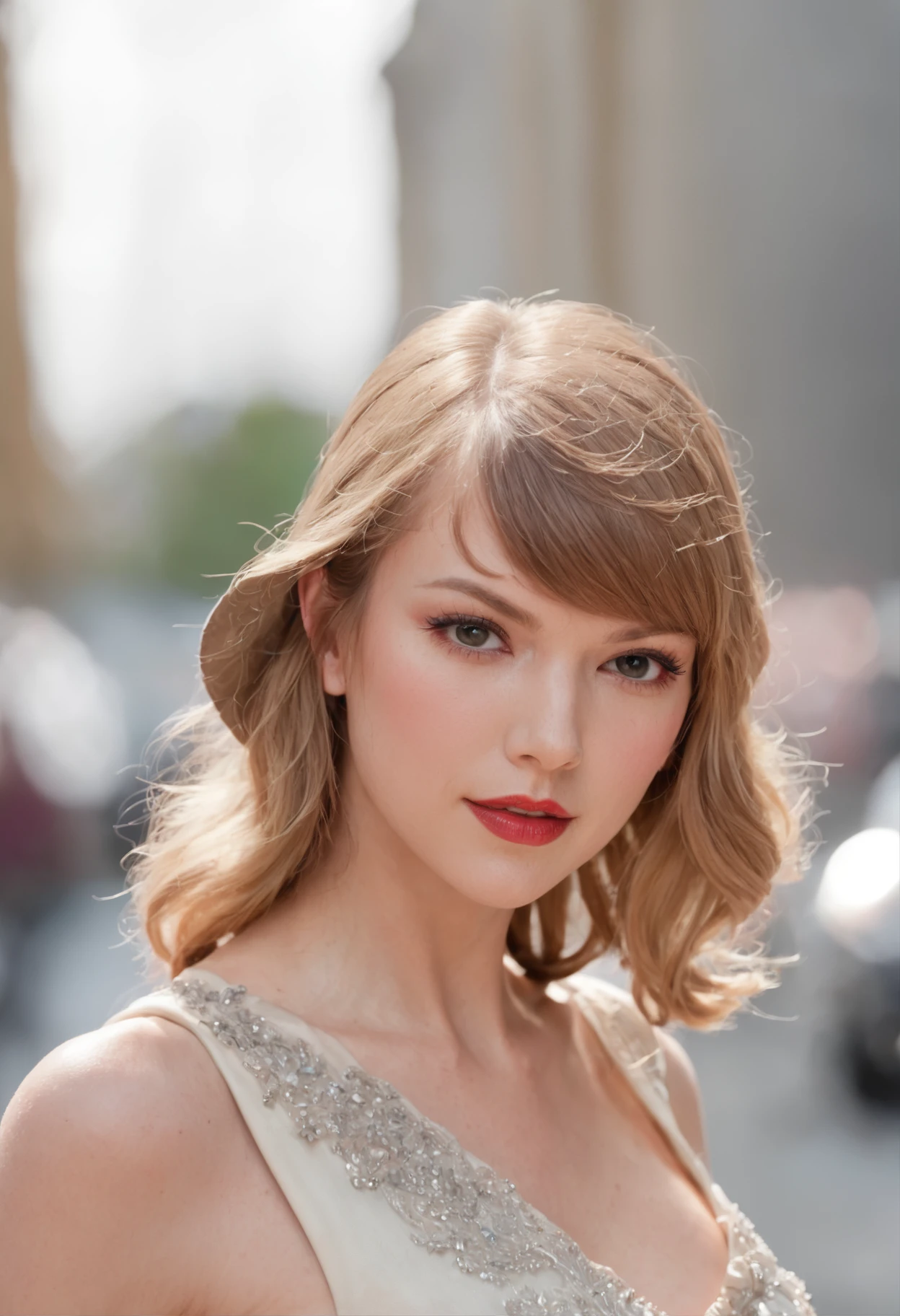 Taylor Swift, wearing a stylish hat.