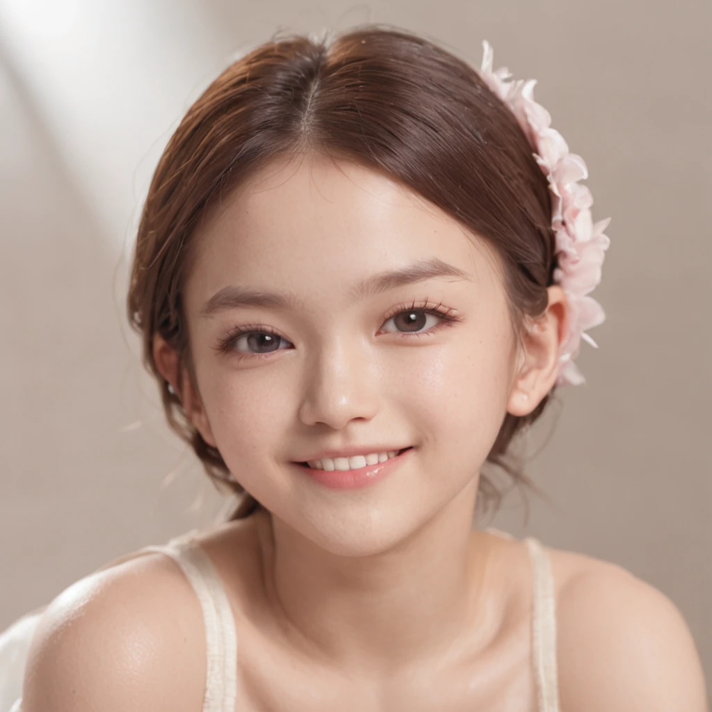 (masterpiece), (top-quality), (Tube top:1.5), (roll up Small towel:1.5), (exposed shoulders:1.5), (thin fabric:1.5), (blushed face:1.3), (barechested:1.3), (realistic:1.5), 1 , precise hands, Embarrassed look, Smile, extremely cute girl, face, Clhining eyes, small breast, No pubic hair, The beautiful skin, ultra-definition, Top resolution, in the Alley