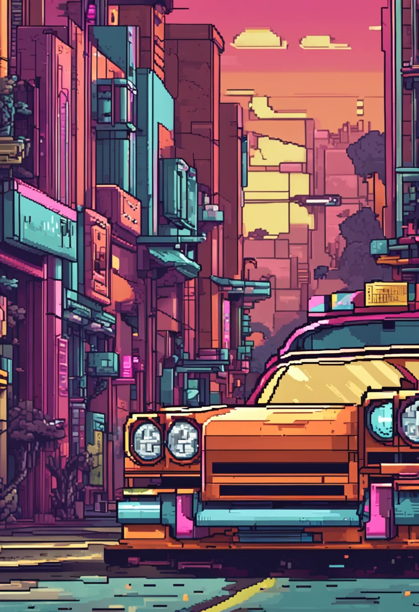 Pixel art car