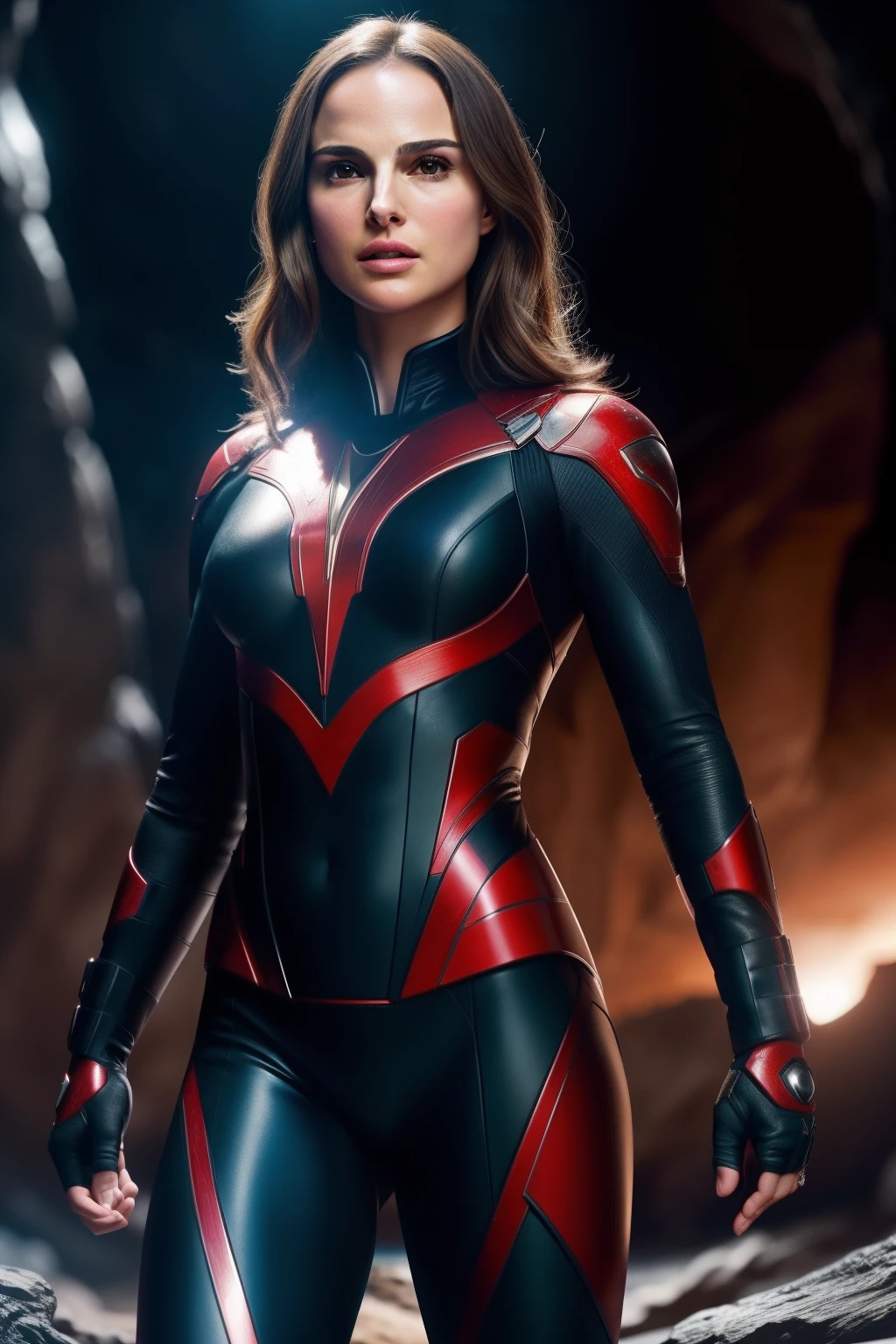 4k highly detailed realistic female superhero dressed in cropped carbon fiber, strawberryblonde short undercut bob hairstyle, ((sharp Jawline)), (full body Including Legs), Seduction and fantastic poses