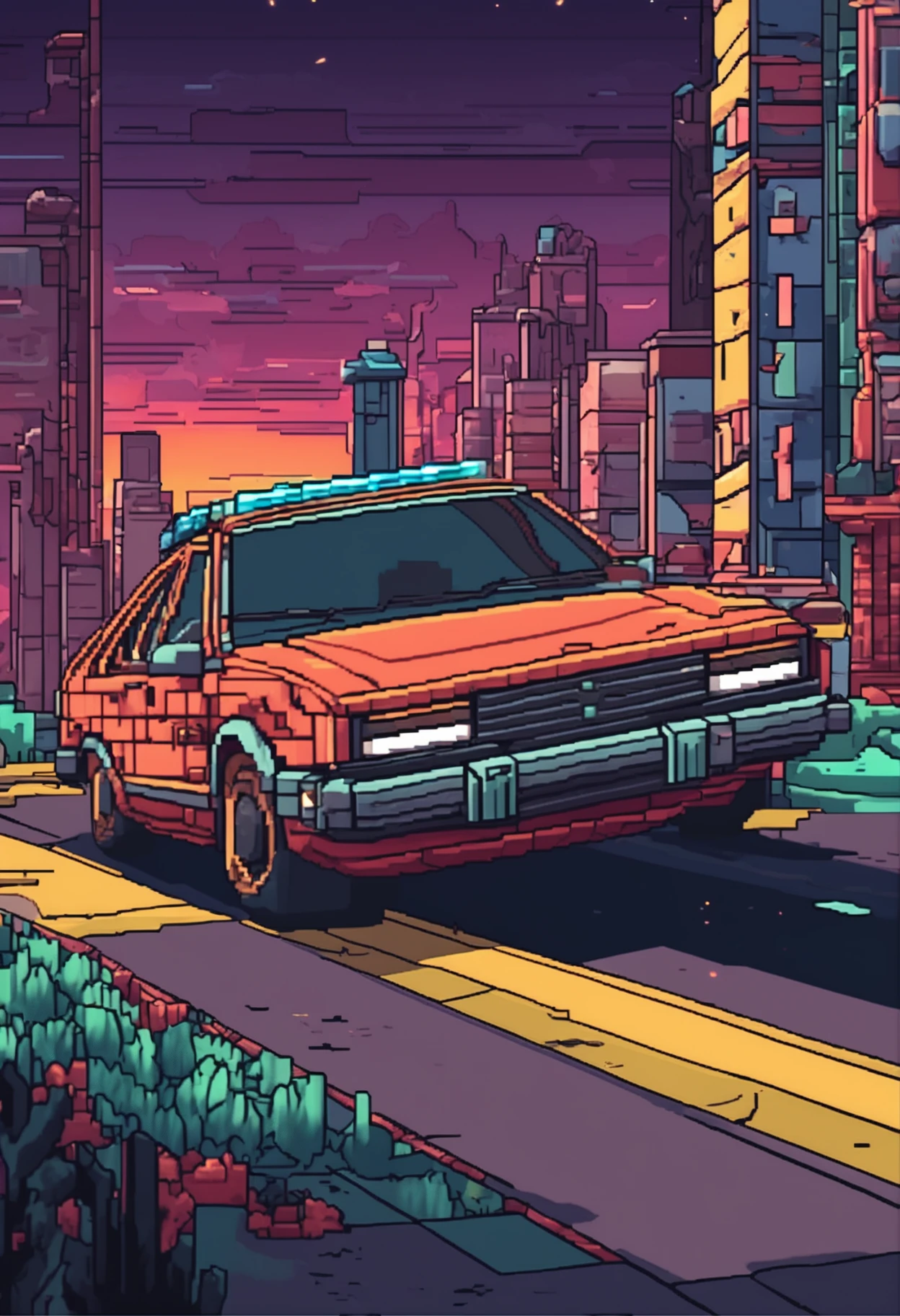 Pixel art car