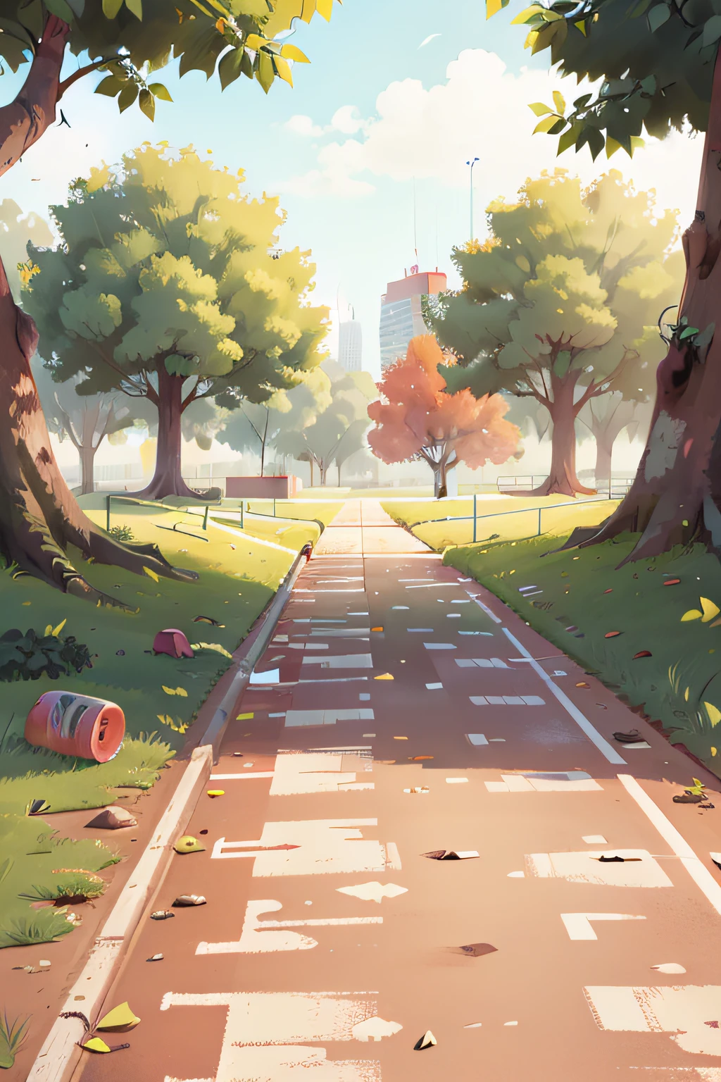 empty running track in the park