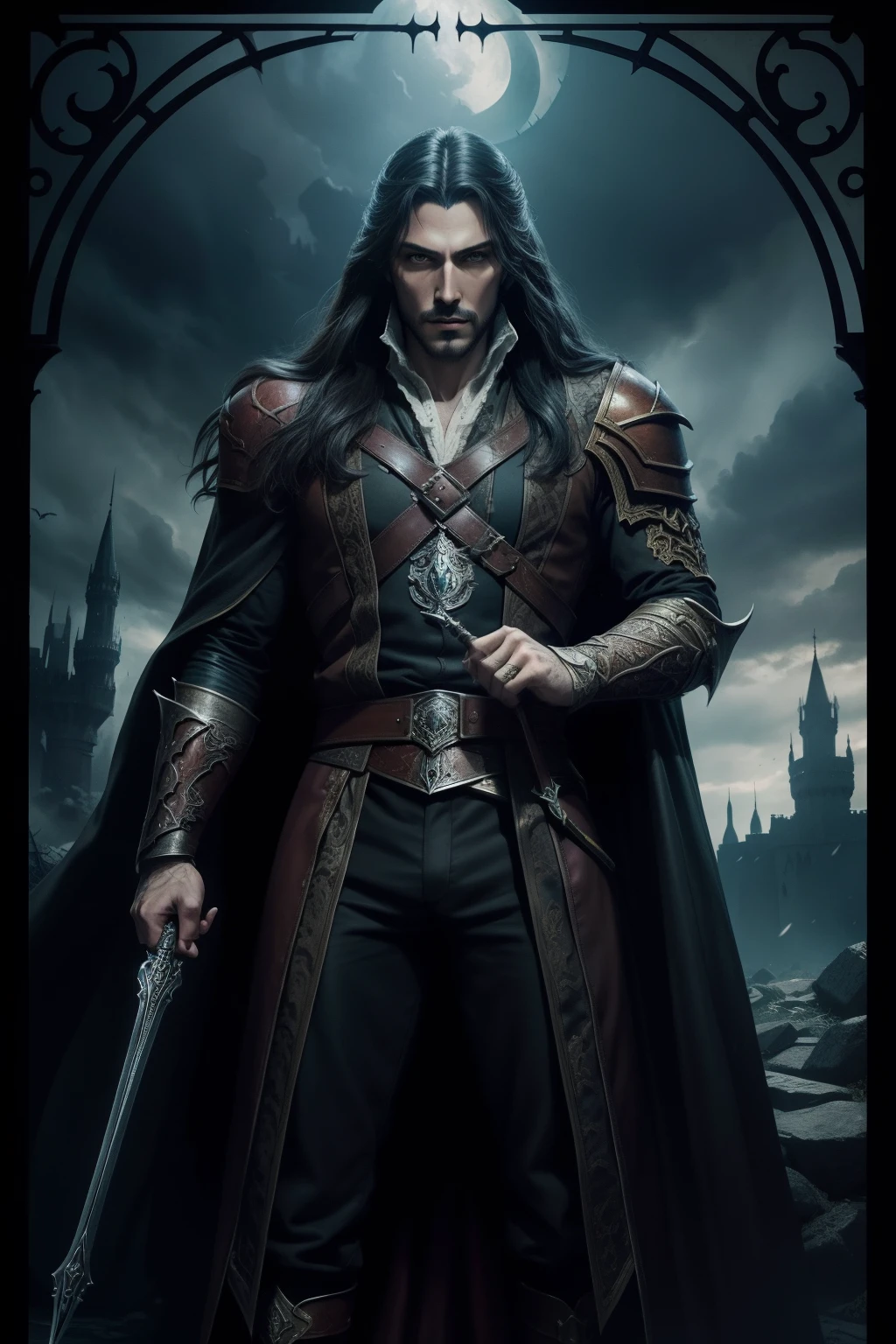 Castlevania Lord of the Shadows hyper realistic super detailed Dynamic poster advertising movie masterpiece hyper realistic