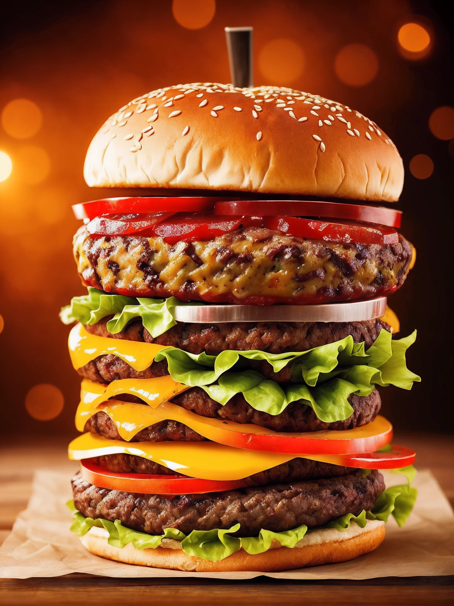 A burger falling in pieces juicy, tasty, hot, promotional photo, intricate details, hdr, cinematic, adobe lightroom, highly detailed