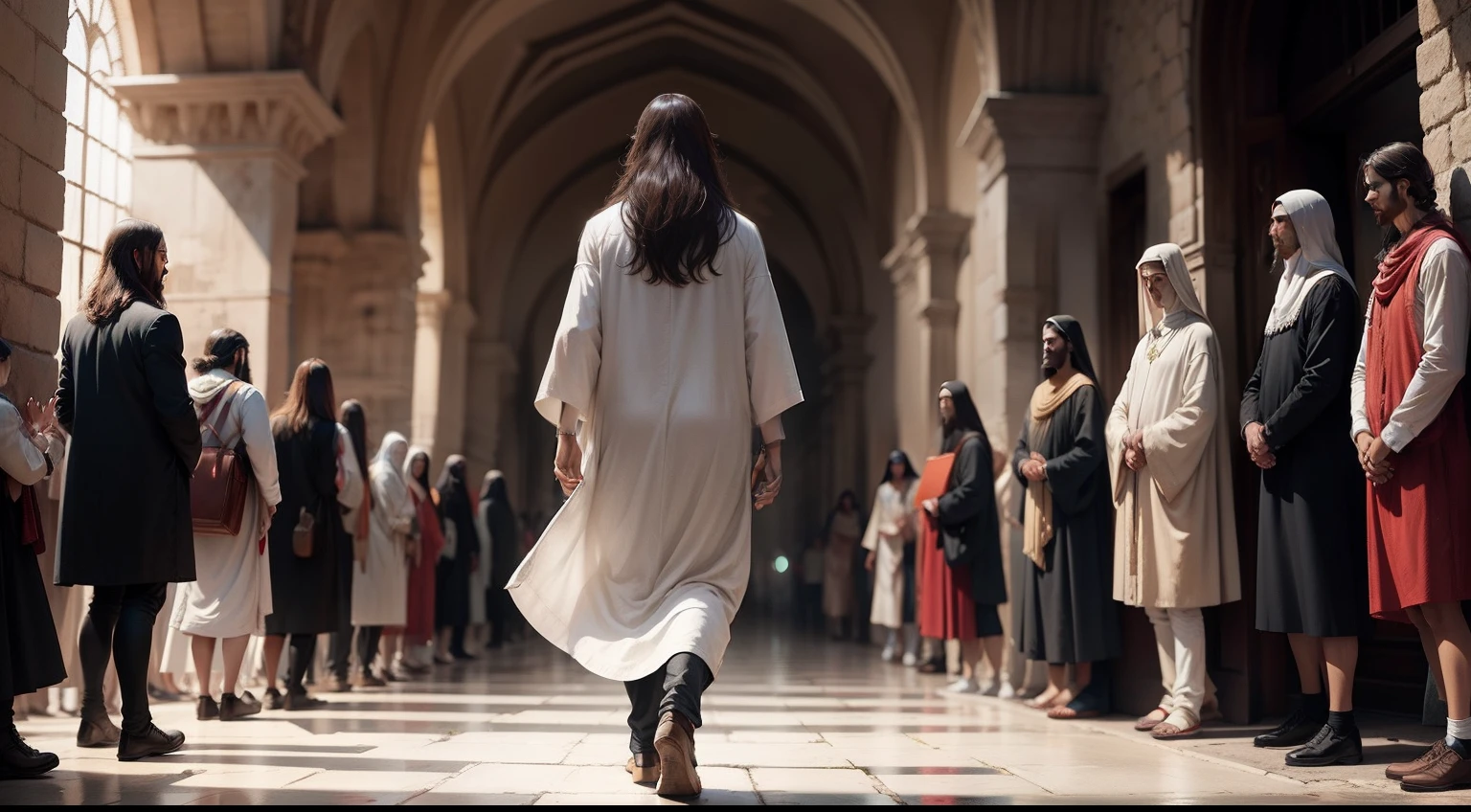 Jesus walking