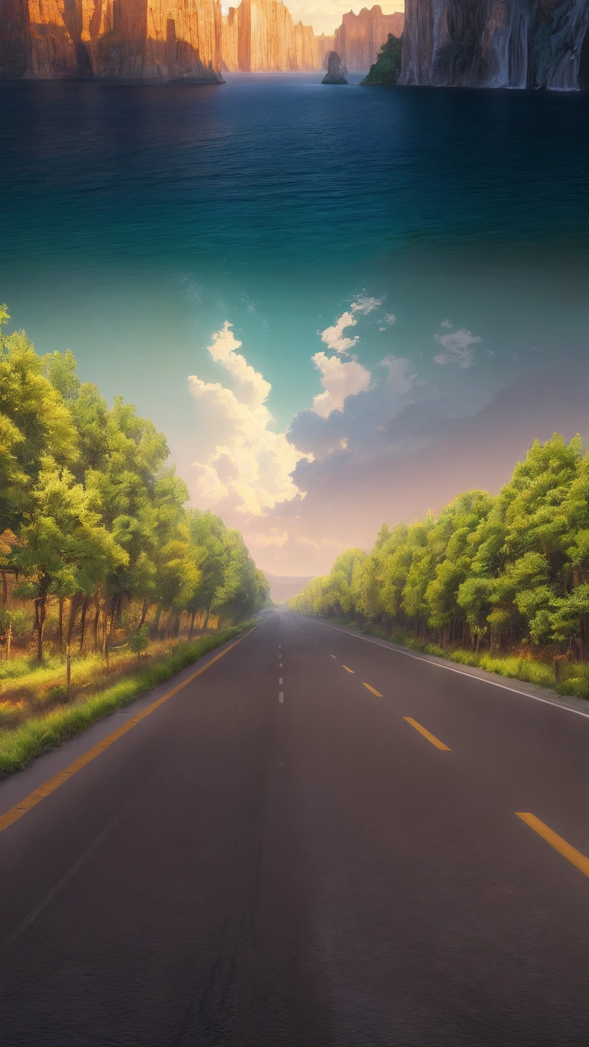 landscape,water,(extremely detailed CG unity 8k wallpaper), most beautiful artwork in the world,professional majestic oil painting,intricate, High Detail, Sharp focus, dramatic, photorealistic painting art