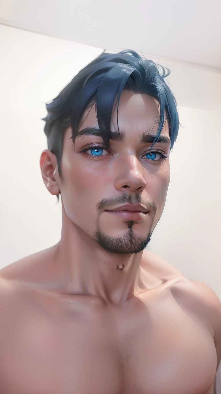 Convert this image to an anime format, deixe os olhos do azul e os cabelos loiros