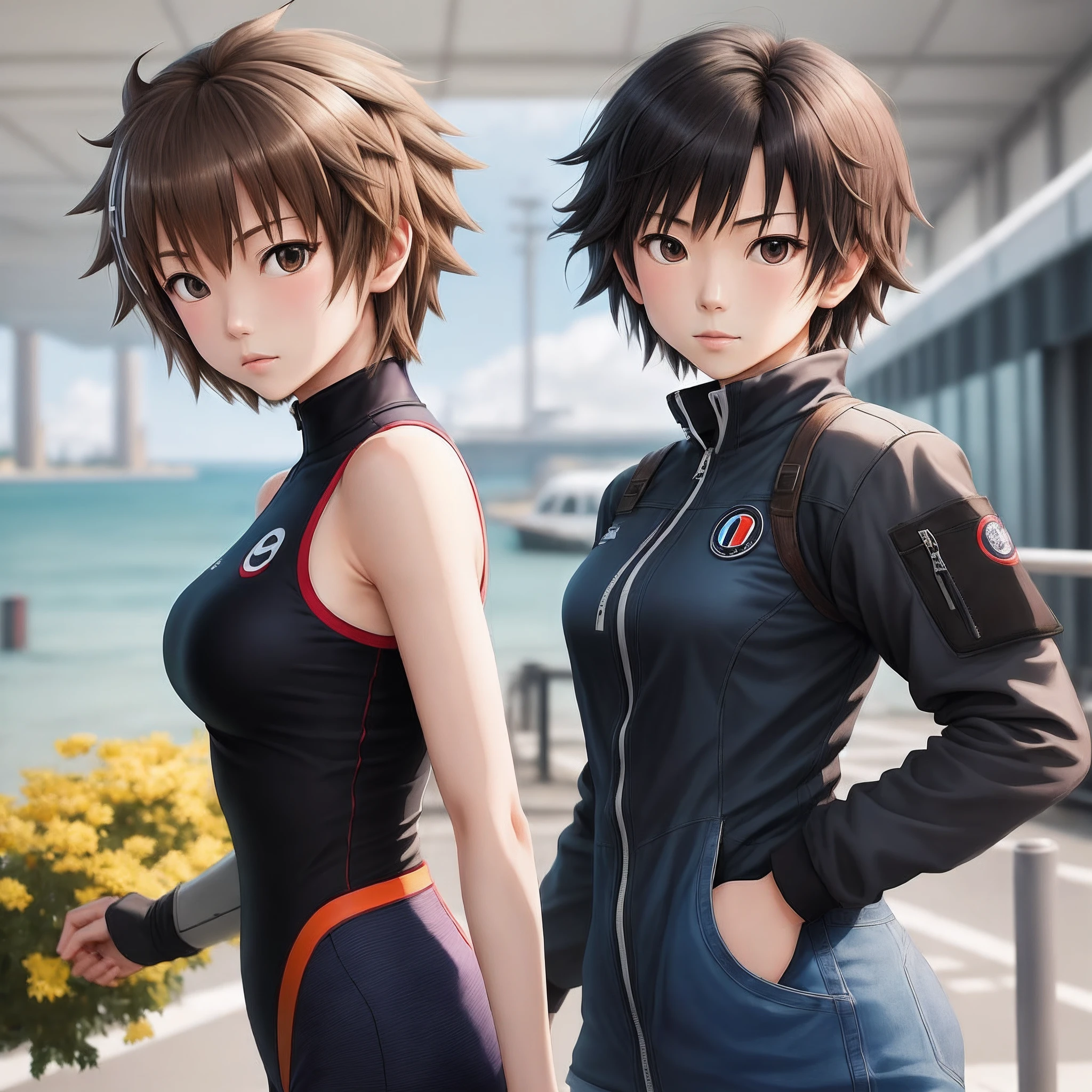 8K photo, f/1.8, ultra-realistic, neat beauty, beautiful cut eyes, about 20 years old, Soryu Asuka Langley similar beauty, ((ponytail hairstyle)), plug suit