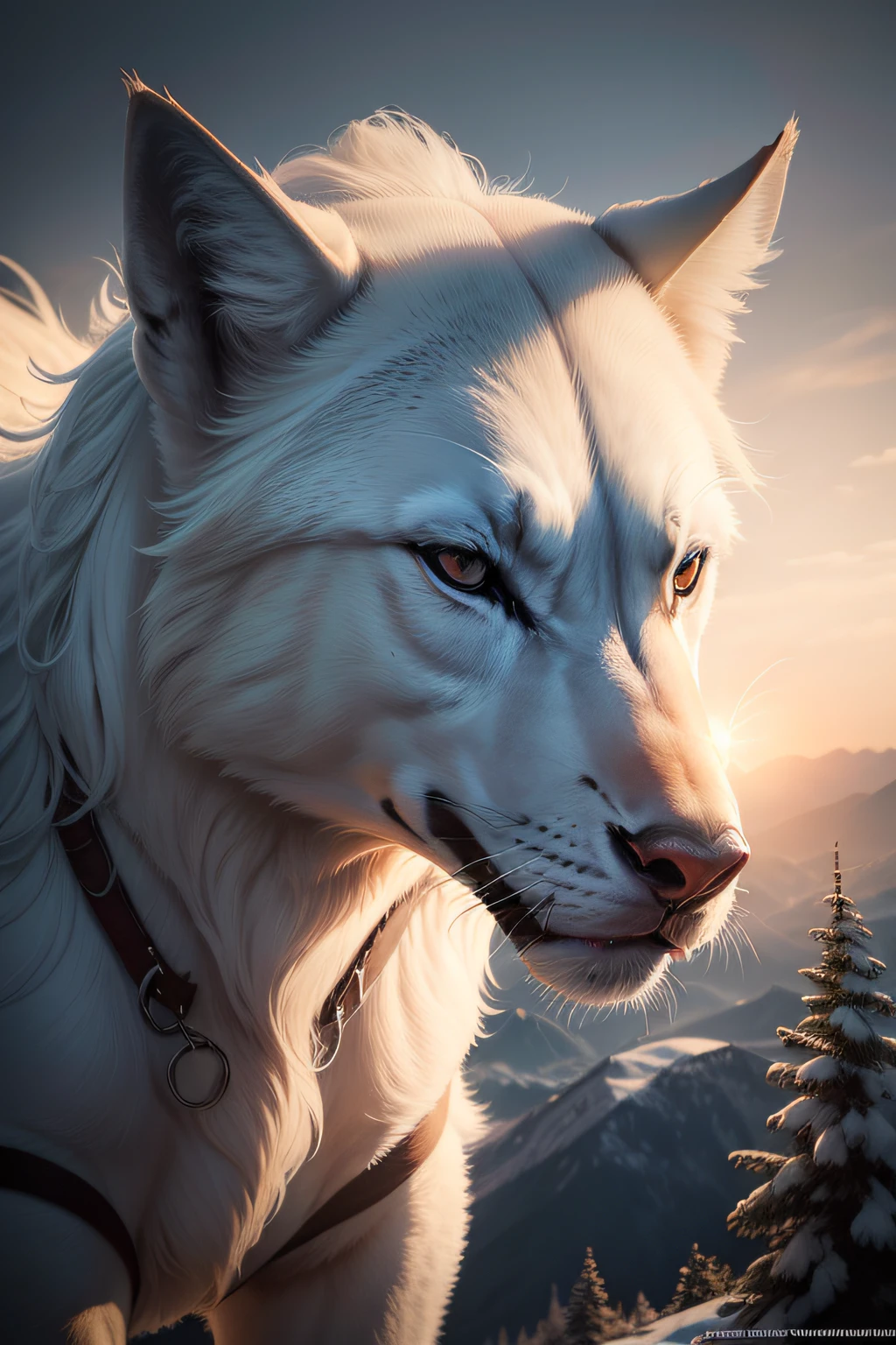 heller himmel, sonne scheint, white wolf on the top of the mountain, detailliert, schaut in das Tal herab, fotorealistisch, 1.4 Linse, realistisch, Sony Alpha ii, Realismus, Aesthetics, aesthetic, globale Illumination, globales Licht, photorealistic, hyper real, echtes Foto, reality, Super fotorealistisch, hyper real, fotorealistisch, Globale Beleuchtung, hohe Details, scharfer Fokus, glatt , aesthetic, extrem detailliert, foto_\(ultra\), fotorealistisch, realistisch, Nachbearbeitung, maximale Detailgenauigkeit, Rauheit, echtes Leben, ultrarealistisch, Fotorealismus, Fotografie, 8k uhd, Fotografie, SEMI-SILHOUETTE-Licht