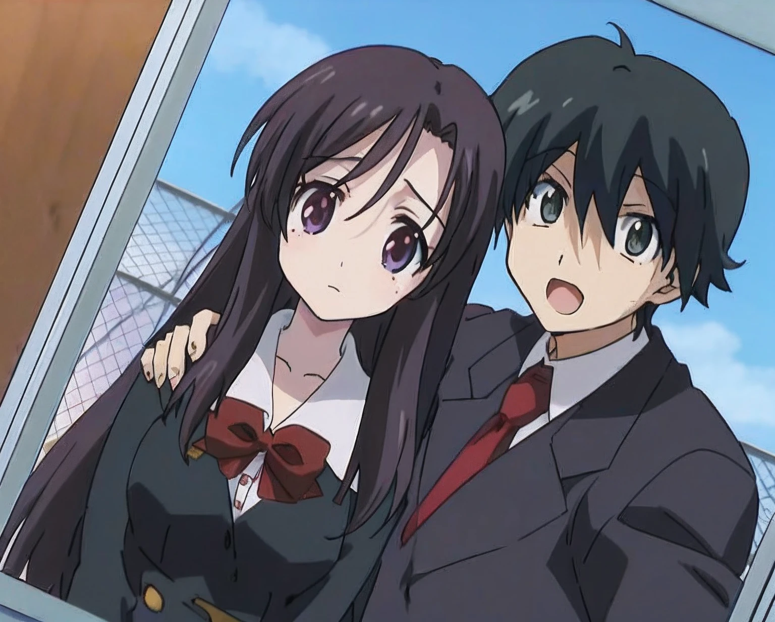 imagem de anime de um casal de pessoas ao lado uma da outra, Ainda de anime de TV, Anime still image, estilo visual de anime, em um anime, anime ainda, Anime Slice of Life, screencap anime, ainda de anime, anime ainda frame, filme anime de alta qualidade ainda, Yuruyuri, Yuyushiki, captura de tela do filme anime, Anime de 1 9 9 8