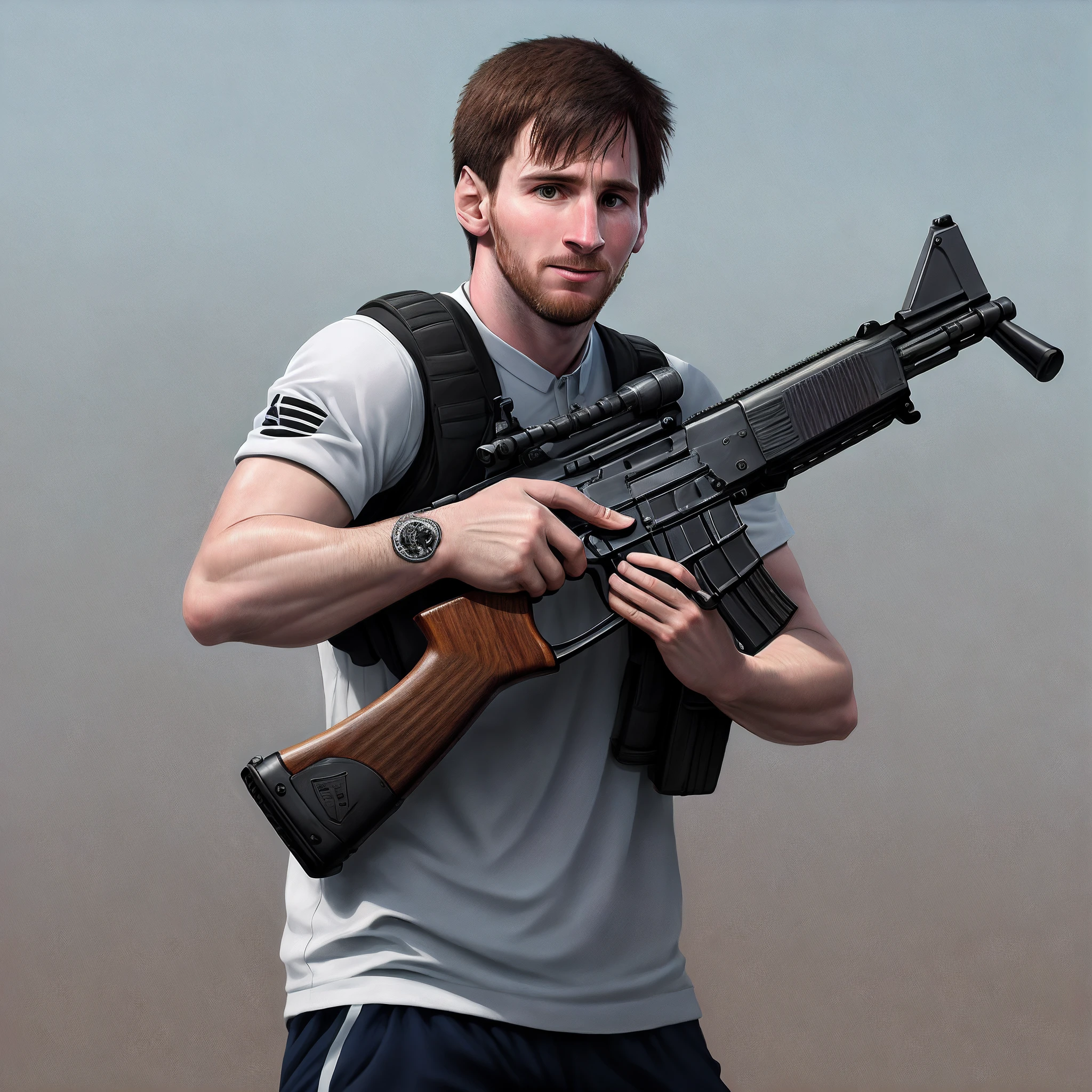 Messi with an AK47