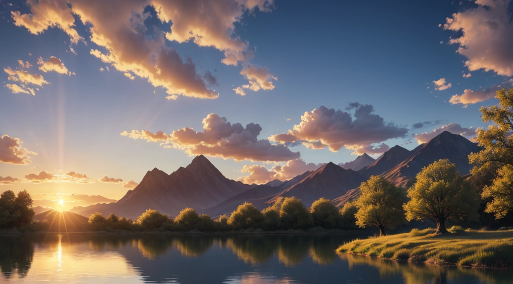 1 girl, serene expression, mesmerizing eyes, straight long hair, flowing dress, poised posture, porcelain skin, subtle blush, crystal pendant
BREAK
golden hour, (rim lighting):1.2, warm tones, sun flare, soft shadows, vibrant colors, painterly effect, dreamy atmosphere
BREAK
scenic lake, distant mountains, willow tree, calm water, reflection, sunlit clouds, peaceful ambiance, idyllic sunset, ultra detailed, official art, unity 8k wallpaper
, zentangle, mandala