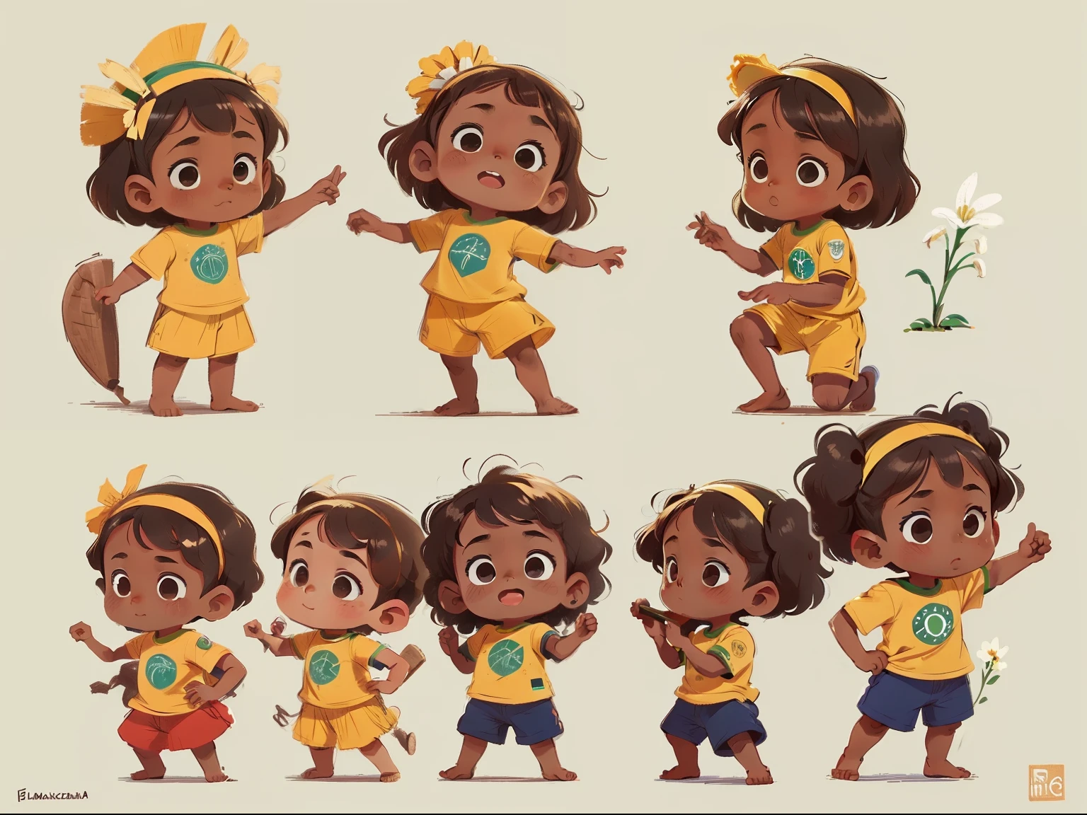 folha de caracteres, Brazilian , menino, pele morena, various poses, fundo branco