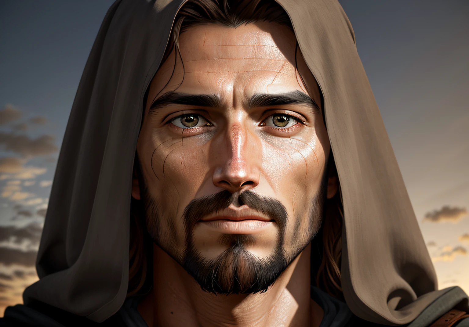 Face of Jesus, realistic epic