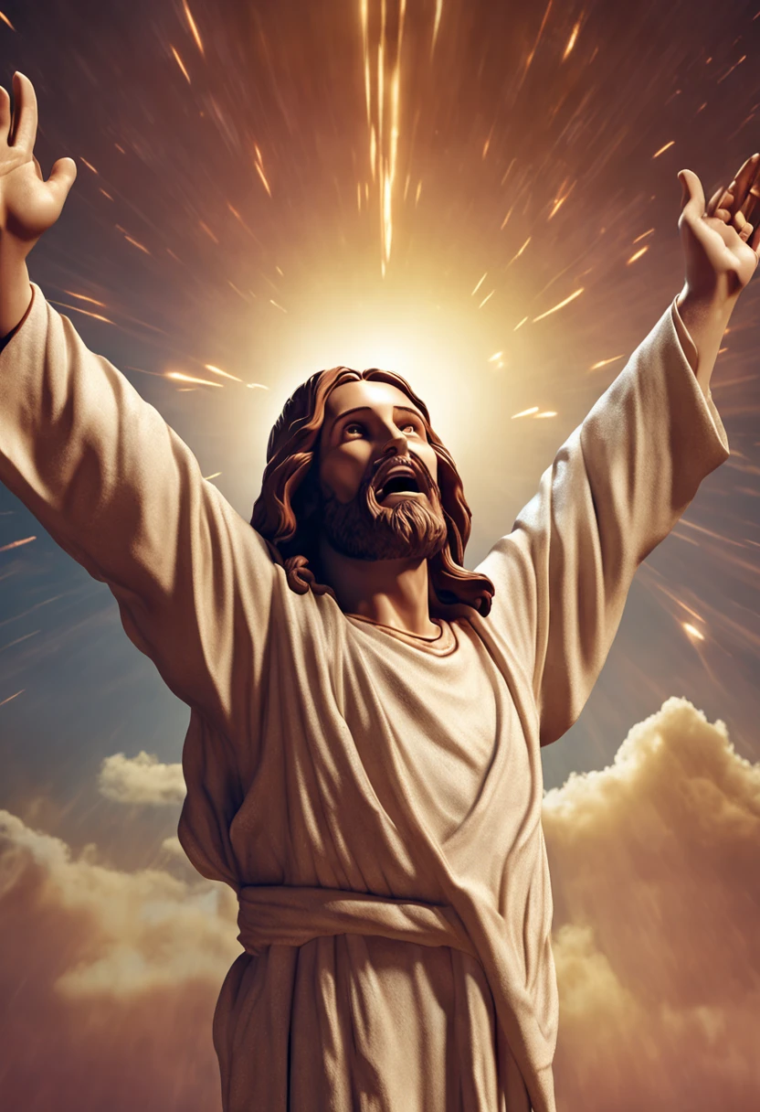 crie um imagem de jesus cristo abencoando com muita luz em alta definicao