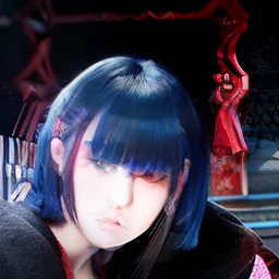 1 girl, Konan Akatsuki, red black robe, blue hair,short hair, ultra detail,realistic,70mm lens