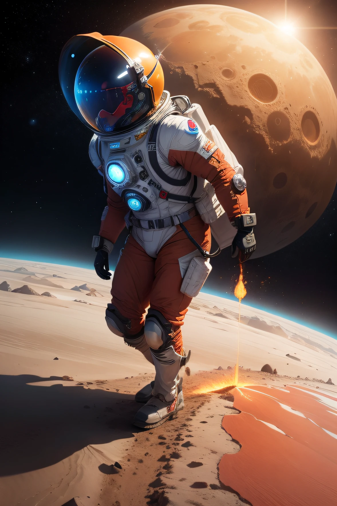 Chapter 3: Descobrindo Planetas Maravilhosos

A primeira parada deles foi em Marte. Luna and Leo donned spacesuits and descended on the red surface. Eles viram montanhas, Volcanoes and even a friendly Martian robot.

Depois, flew to Jupiter, o planeta gigante. Viram uma tempestade gigante chamada Grande Mancha Vermelha e luas que pareciam bolas de gelo.