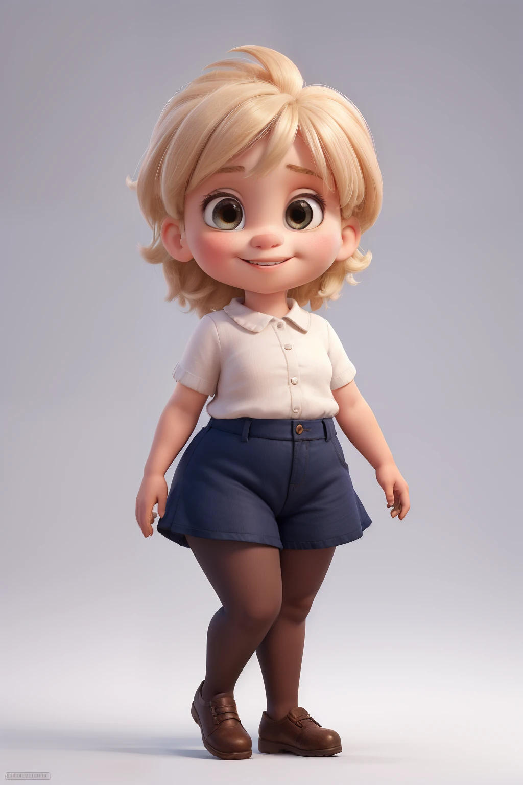 Cartoon Caricature, Adorable, Fat *********** ,Big Eyes Girl, Smileing,whitebackground, Her hands are in graceful ballet mode, Wearing thigh stockings , small ears;;;;;;, Full body,  intense colors, Very valuable details, complex details, volumetric lighting, digital art, 8k, trending on Artstation, Clear focus, complex details, highly detail, Greg Rutkowski Big Eyes, high-resolution, blonde hair