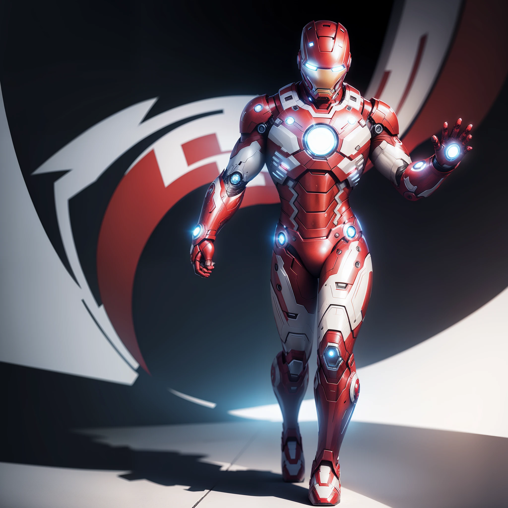 Ironman full body image in vector graphics, white background