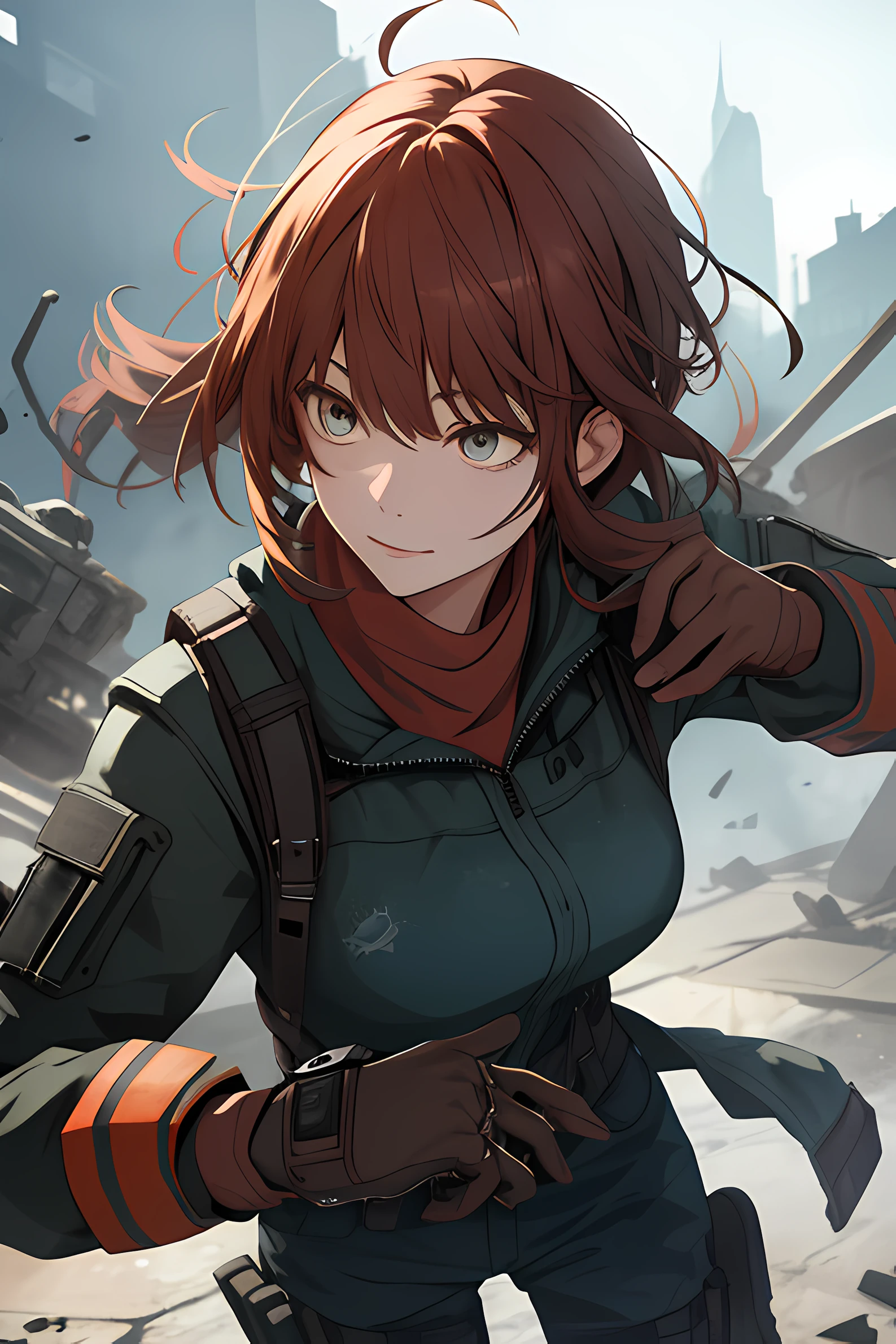 1girll,Shocking,Face the enemy,tmasterpiece,8k,Half realistic,4k,RTX,Shaders,Excellent texture work