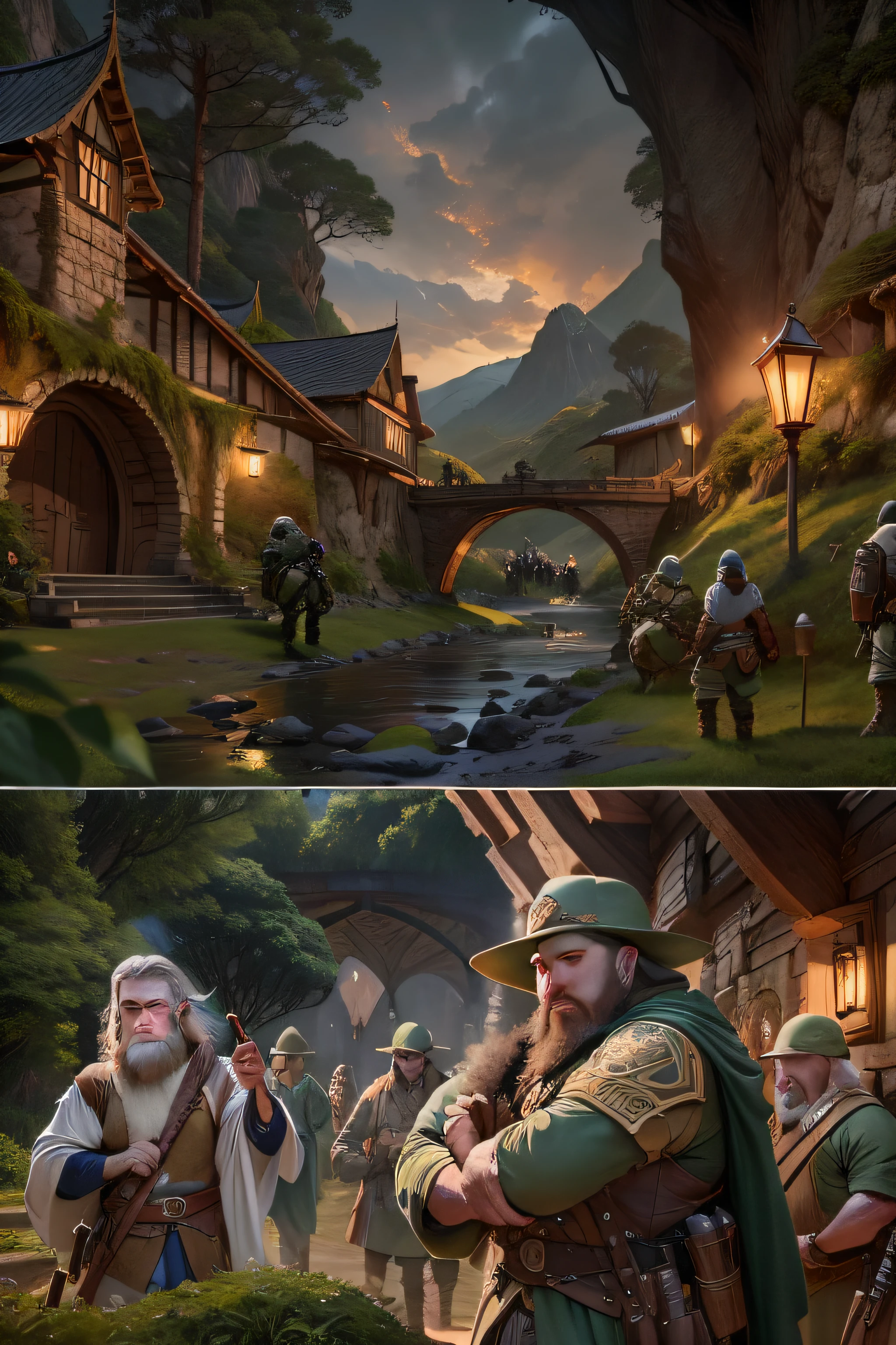 alta qualidade,alta resolução,reino na idade media,imagem ampla com dragoes e exercito,estilo hobbit,8k