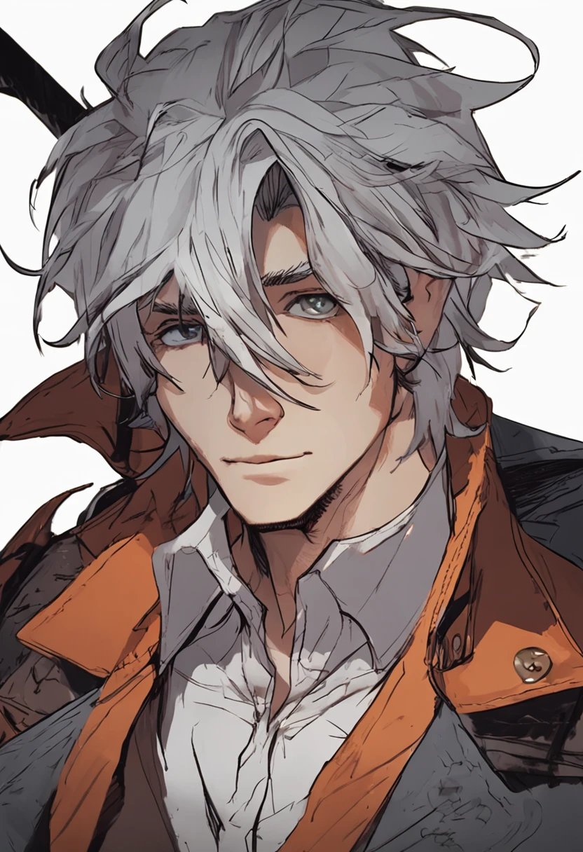 Young Thief RPG White-haired man resembling Locke from Final Fantasy