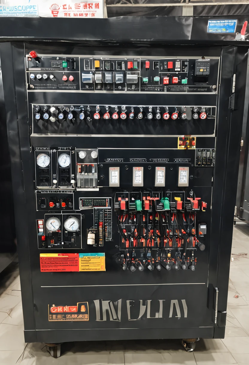 closed cabinet color black automatic voltage regulator 3 phase in the office protecting equipment like big machineries