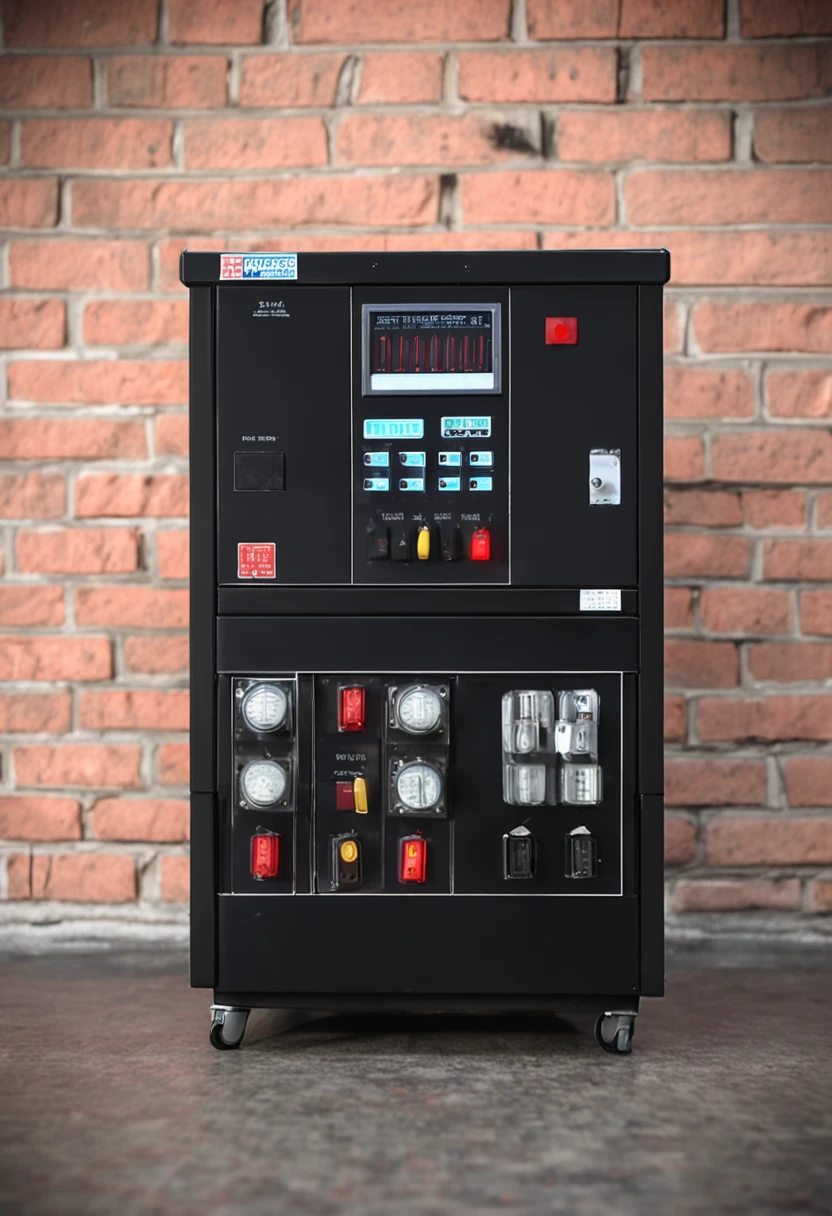 closed cabinet color black automatic voltage regulator 3 phase in the office protecting equipment like big machineries